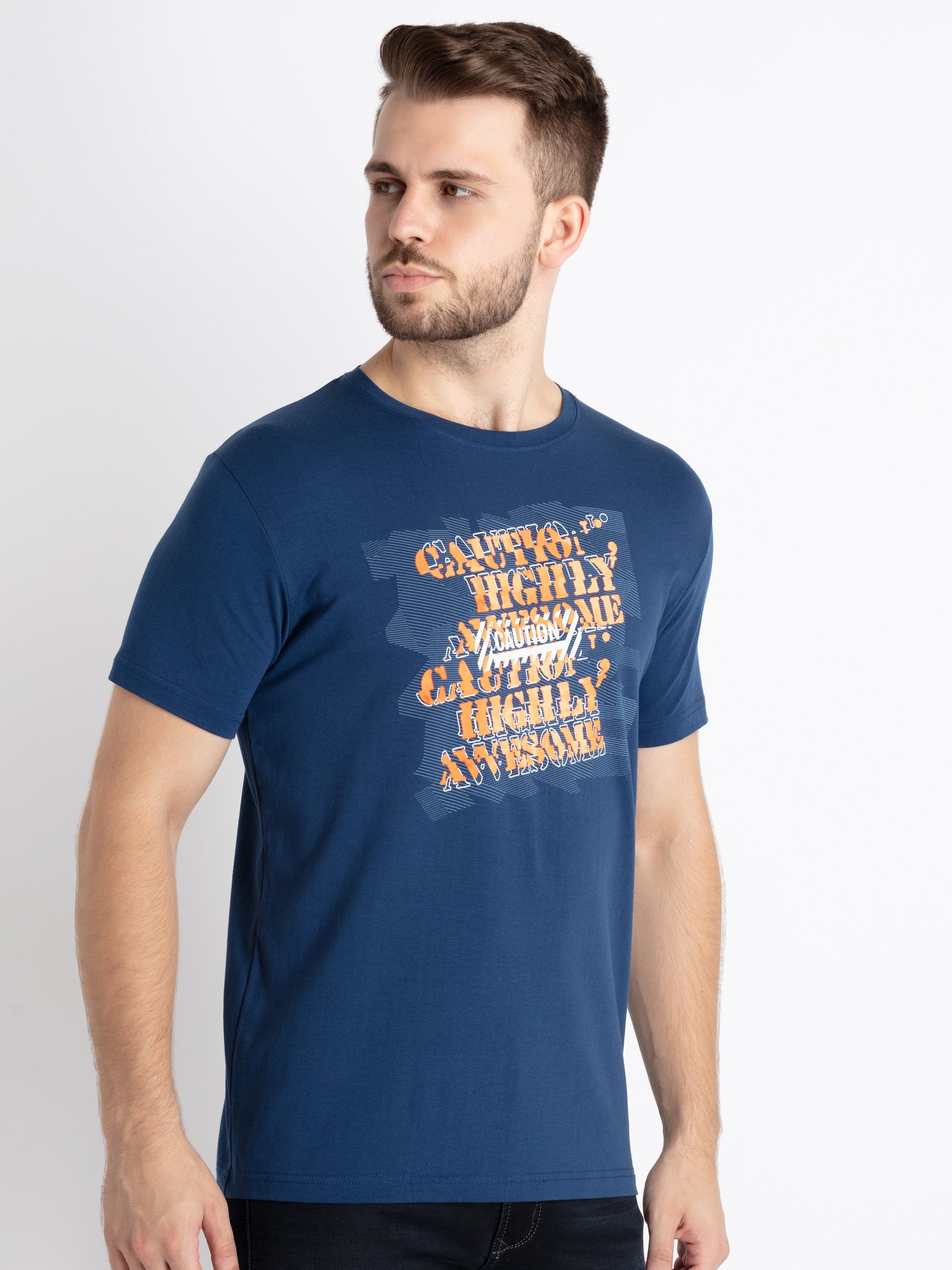 Mens Printed Round Neck T-Shirt Secondary image