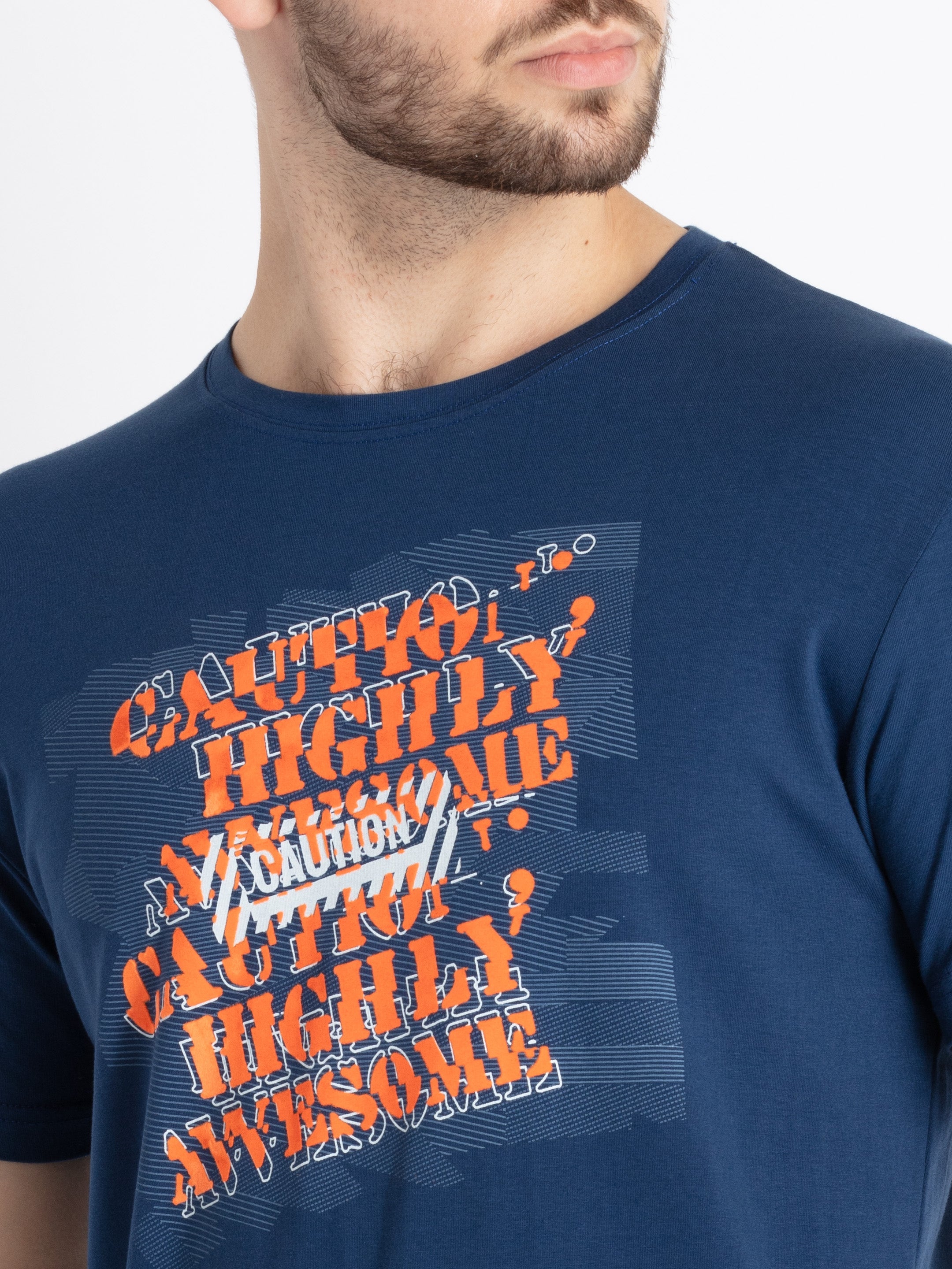 Mens Printed Round Neck T-Shirt