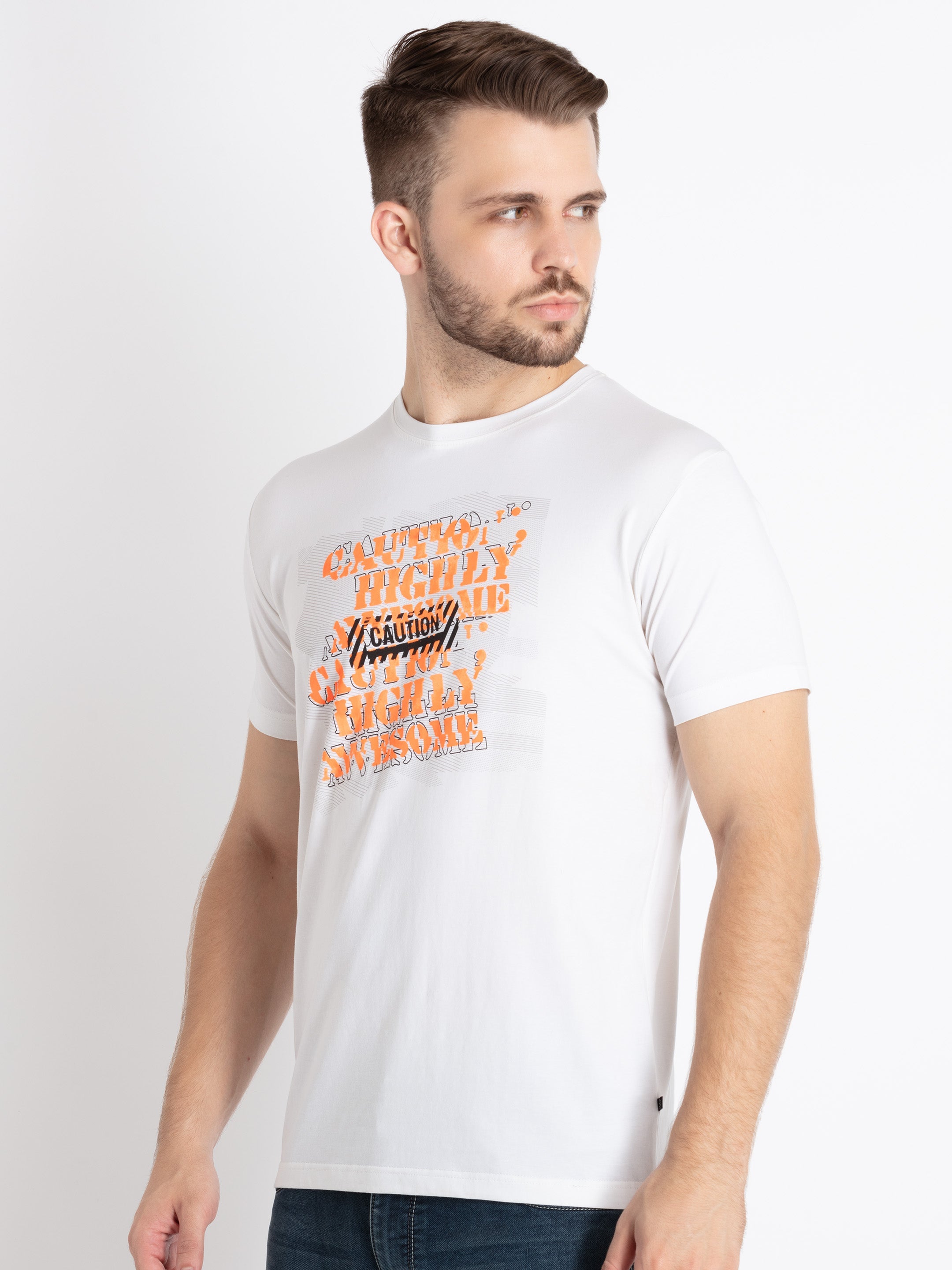 Mens Printed Round Neck T-Shirt Secondary image
