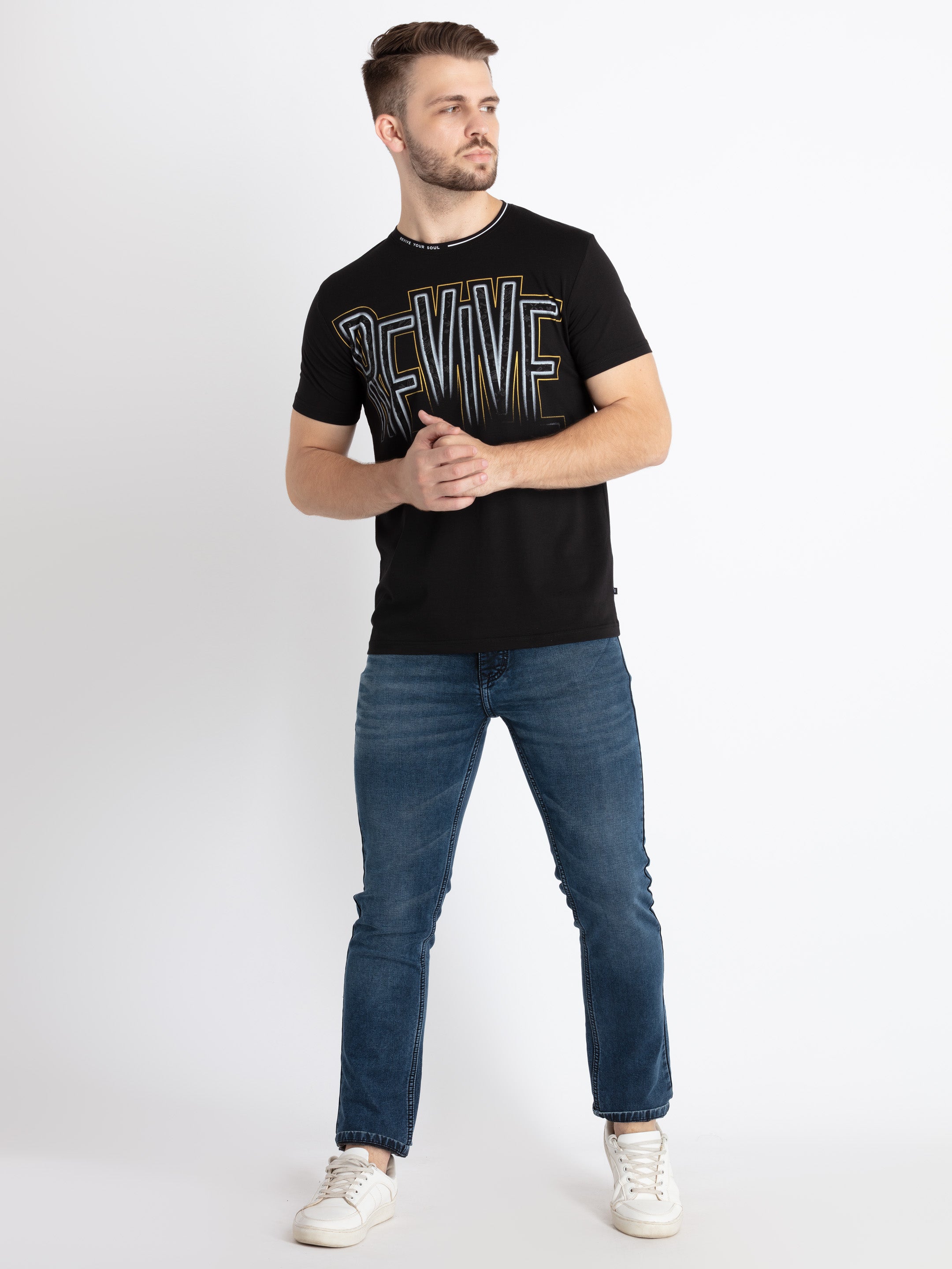 Mens Printed Round Neck T-Shirt