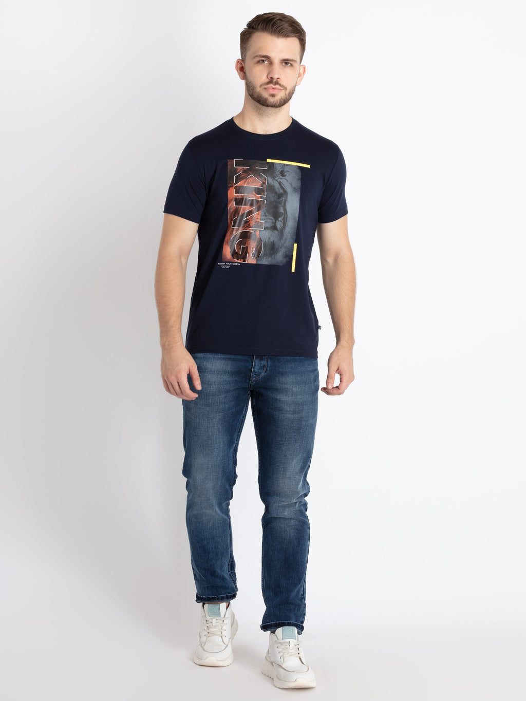 Mens Printed Round Neck T-Shirt