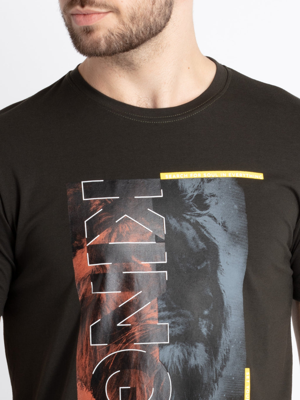 Mens Printed Round Neck T-Shirt
