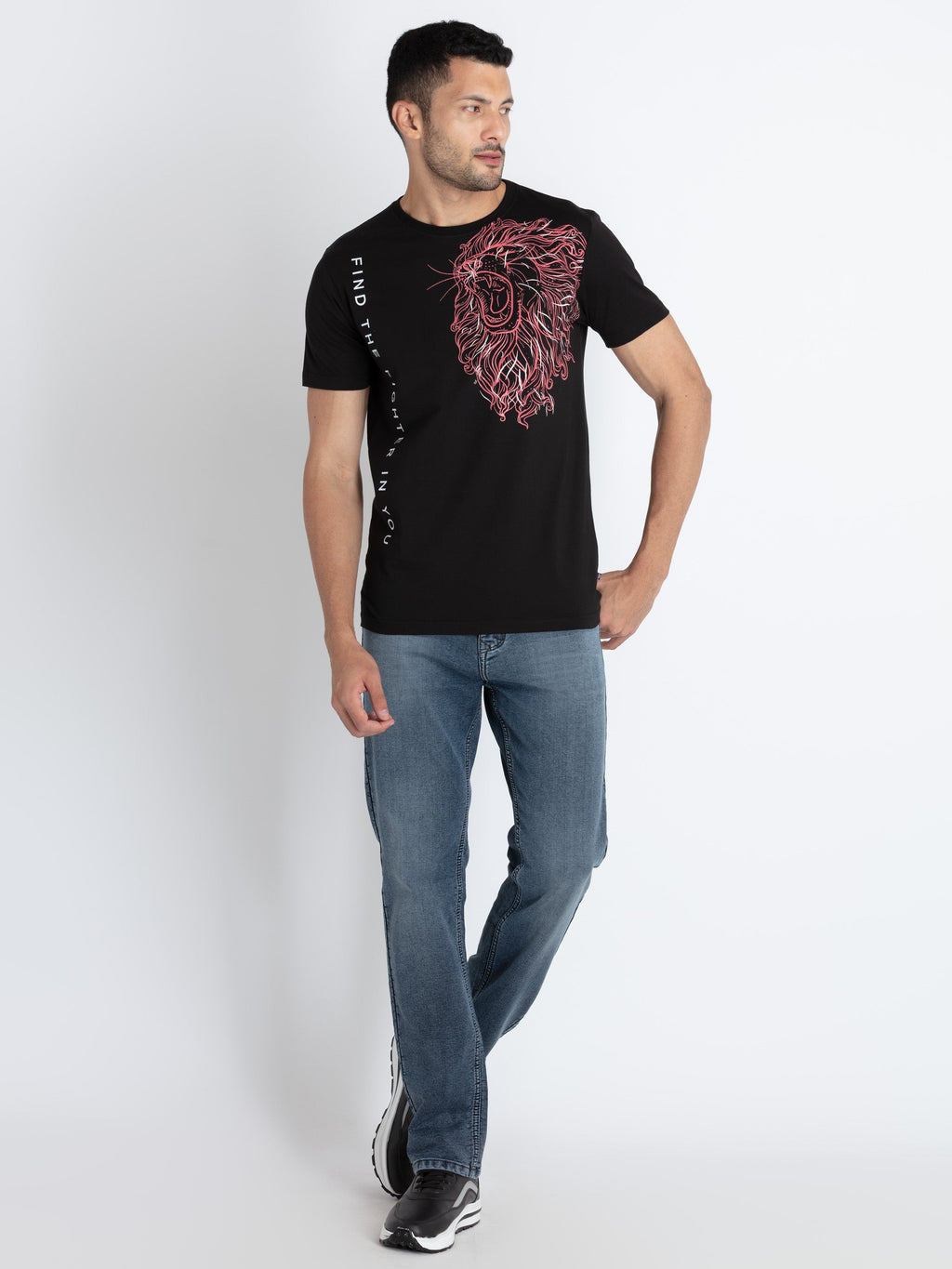 Mens Printed Round Neck T-Shirt