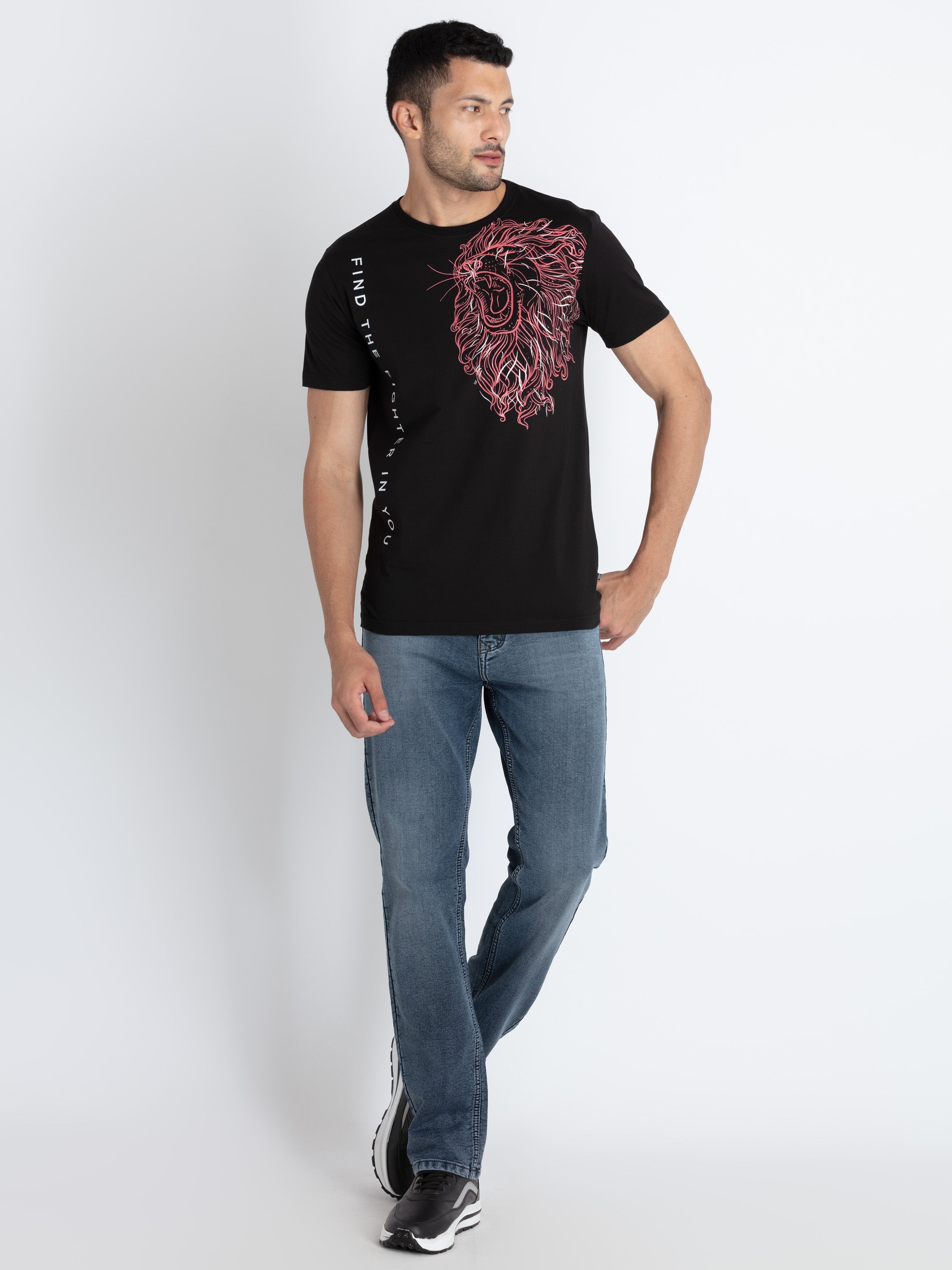 Mens Printed Round Neck T-Shirt