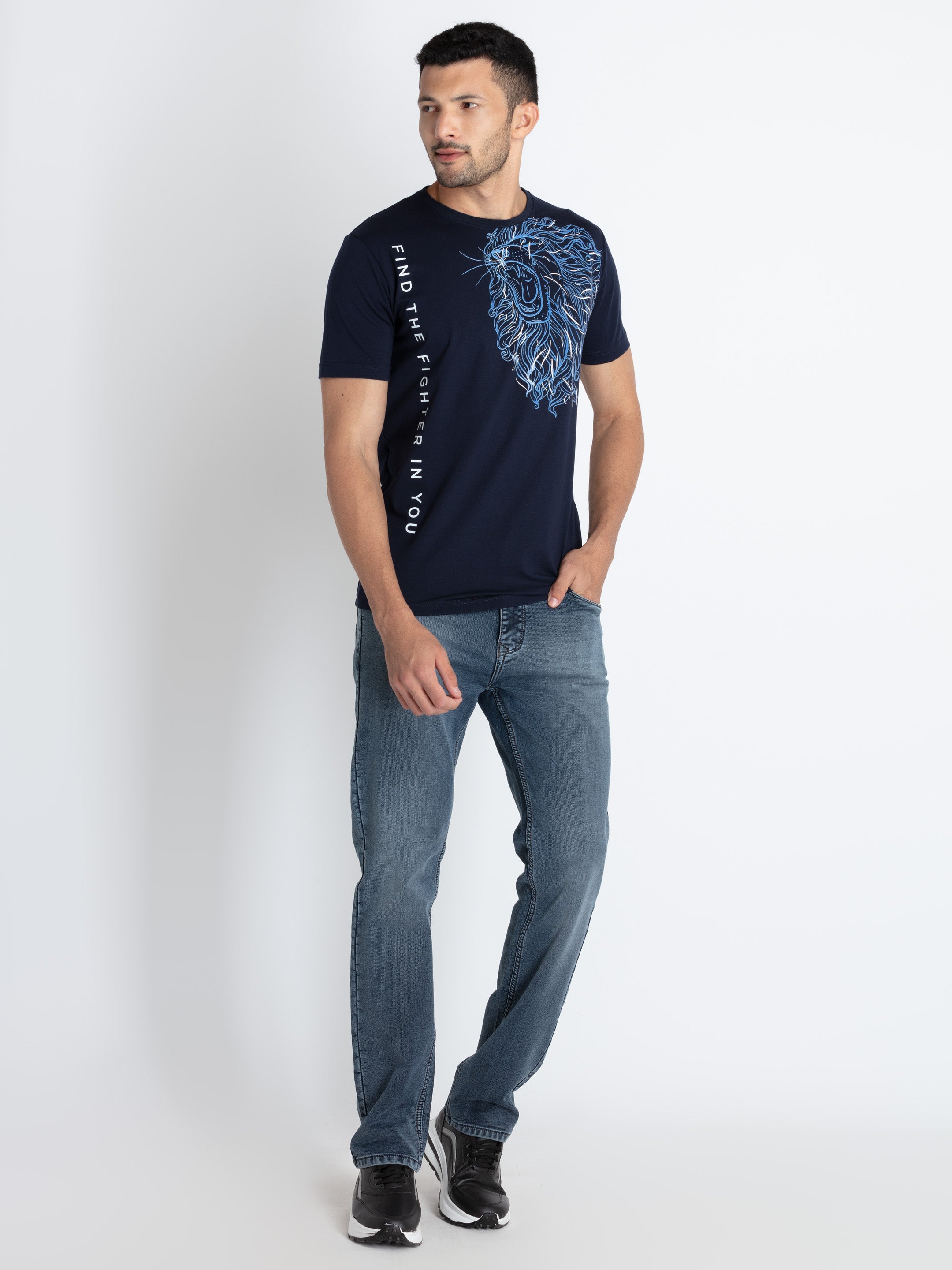 Mens Printed Round Neck T-Shirt