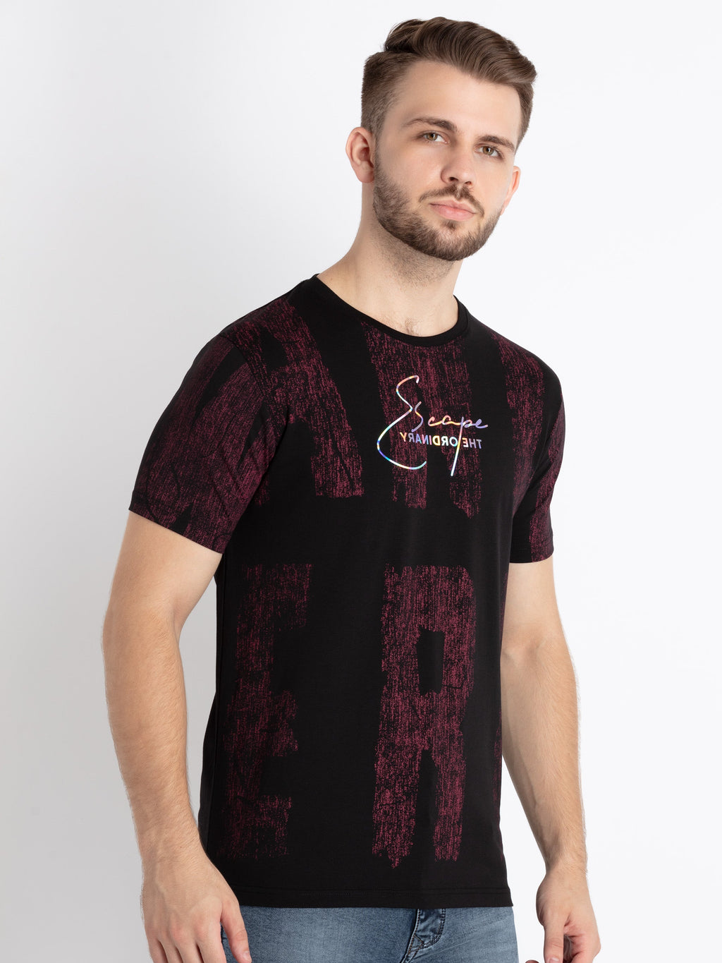 Mens Printed Round Neck T-Shirt