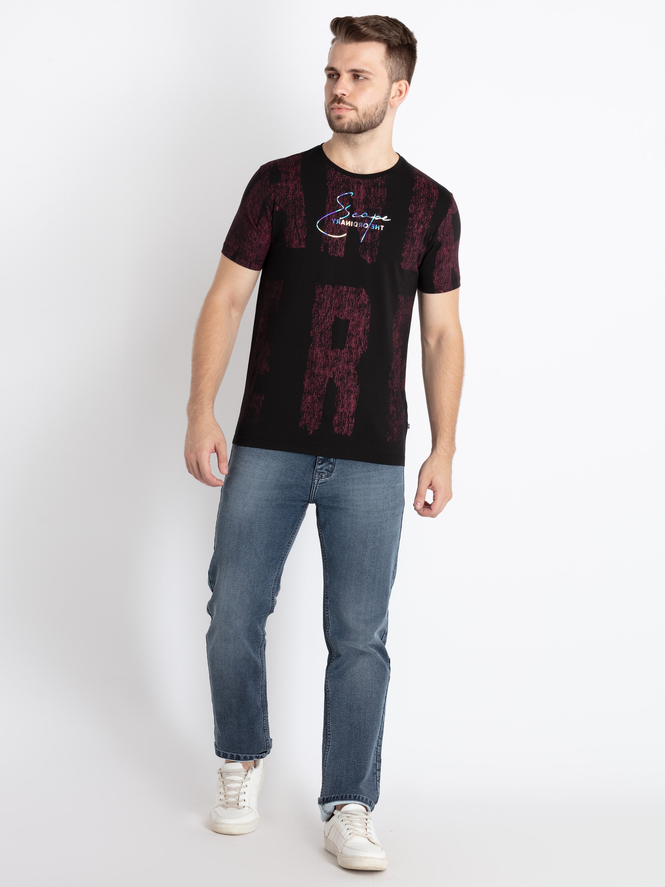 Mens Printed Round Neck T-Shirt