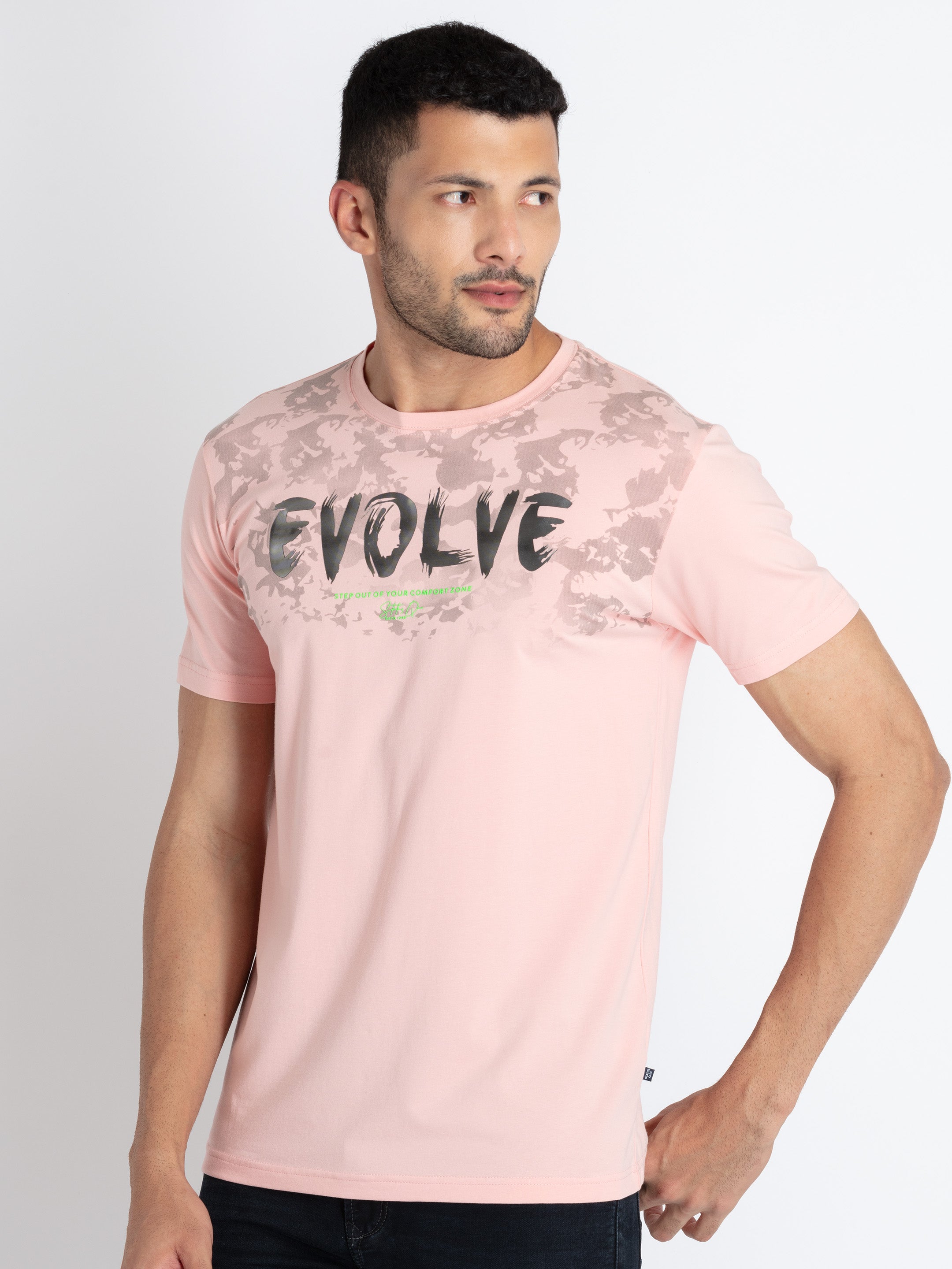 Mens Printed Round Neck T-Shirt