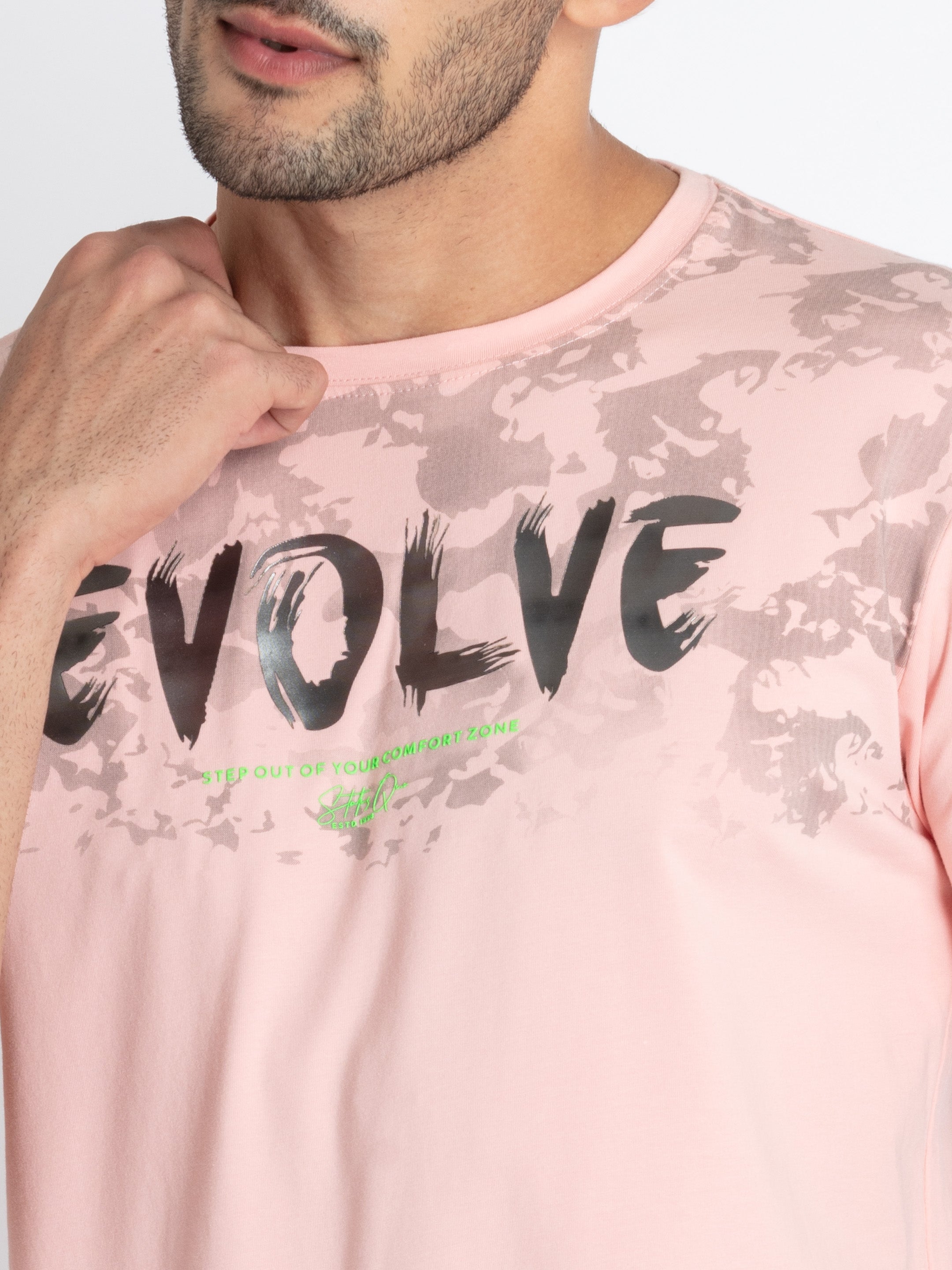 Mens Printed Round Neck T-Shirt