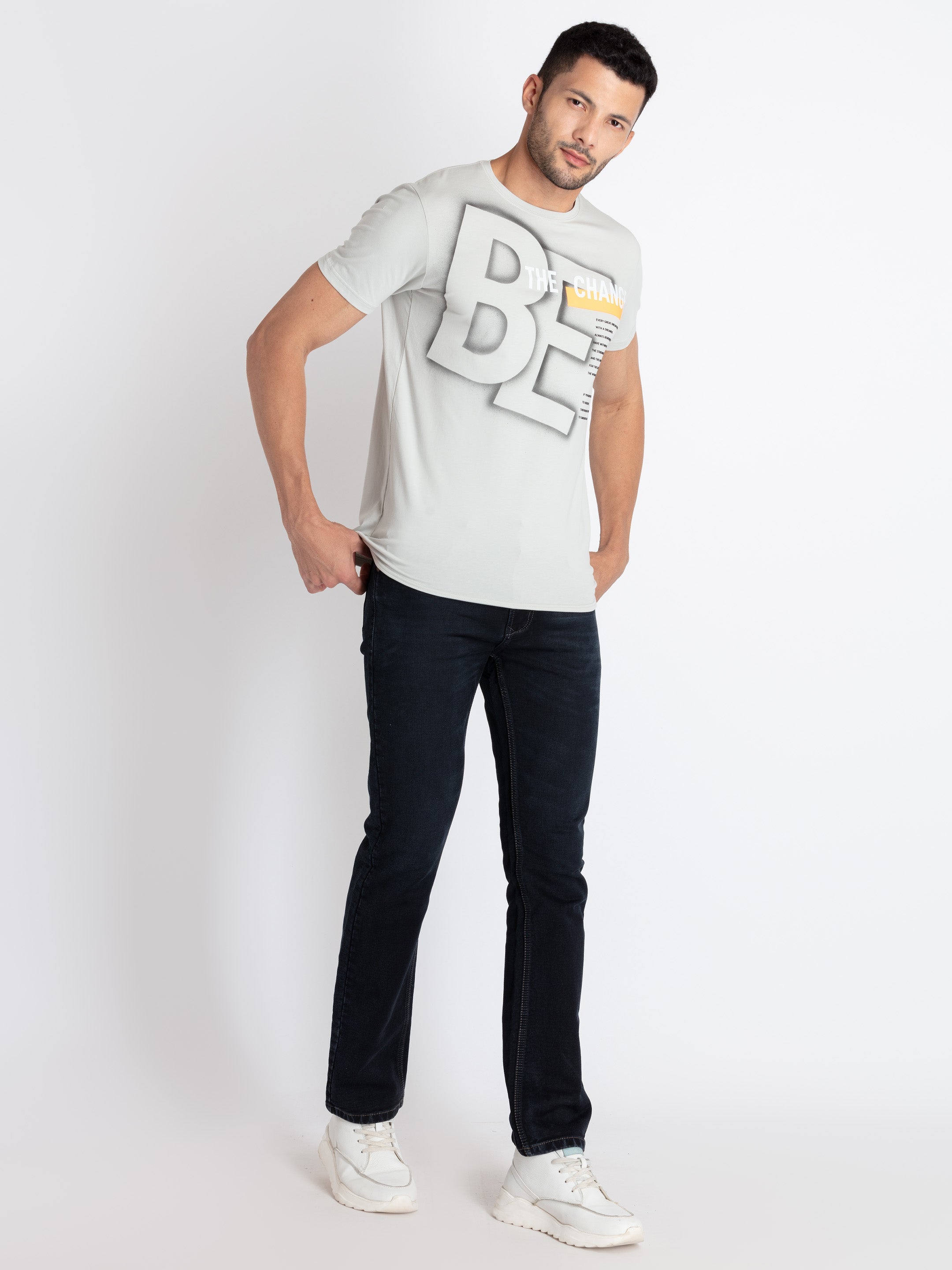 Mens Printed Round Neck T-Shirt
