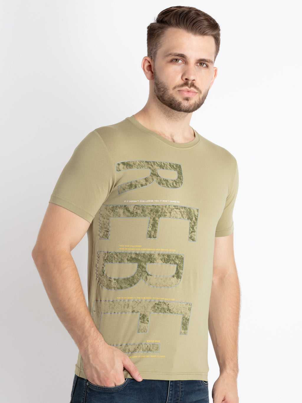 Mens Printed Round Neck T-Shirt