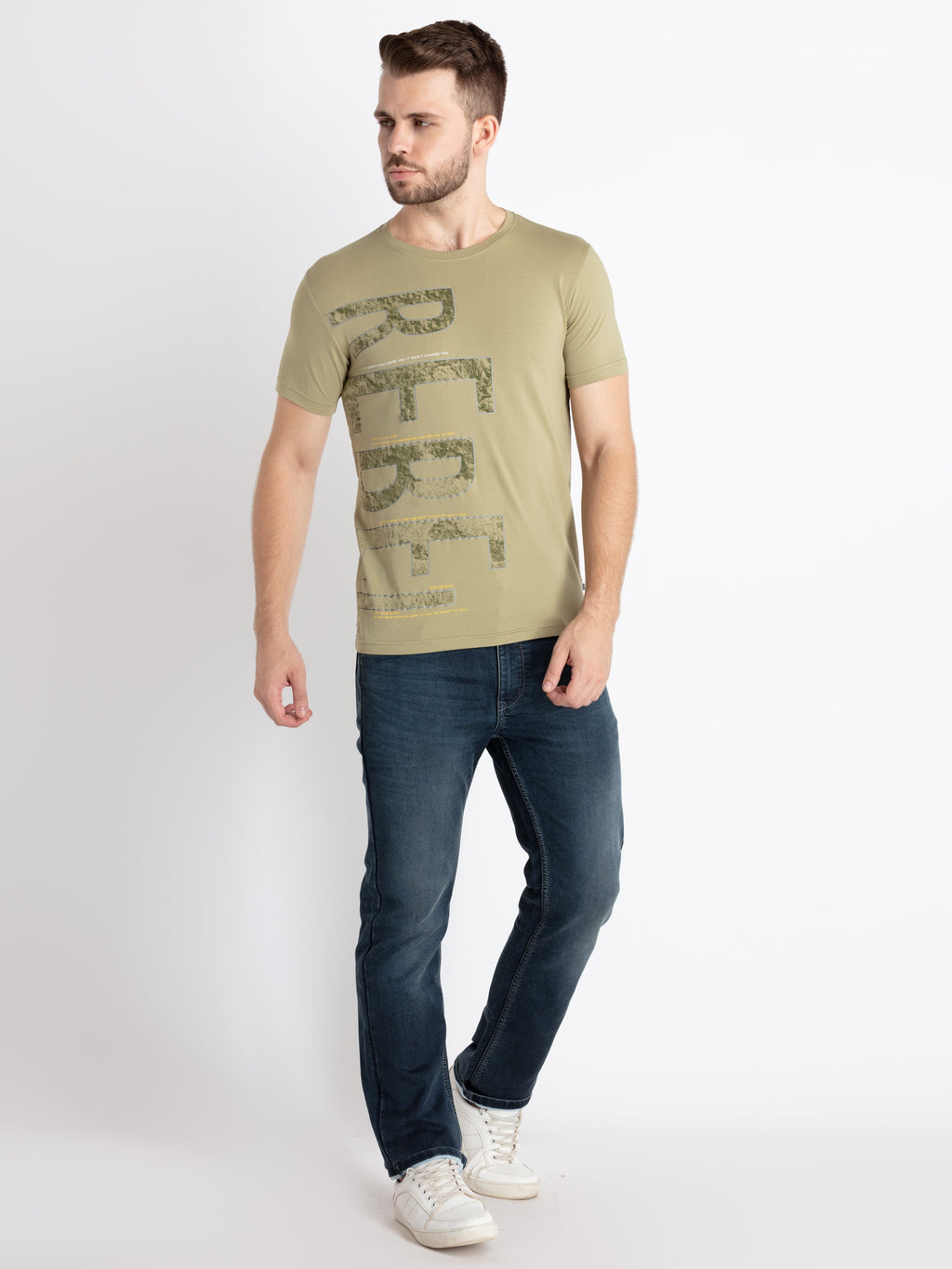 Mens Printed Round Neck T-Shirt