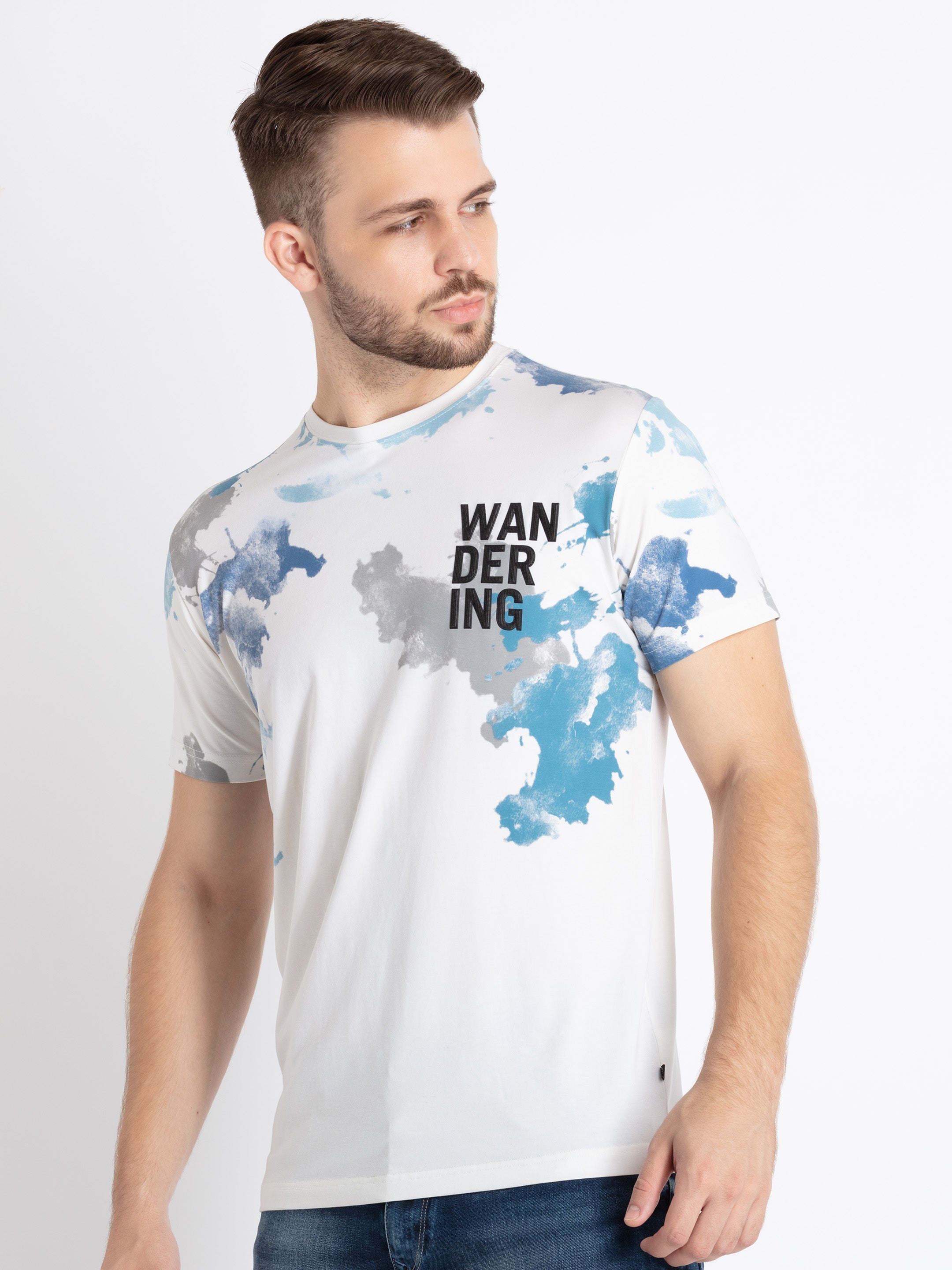 Mens Printed Round Neck T-Shirt