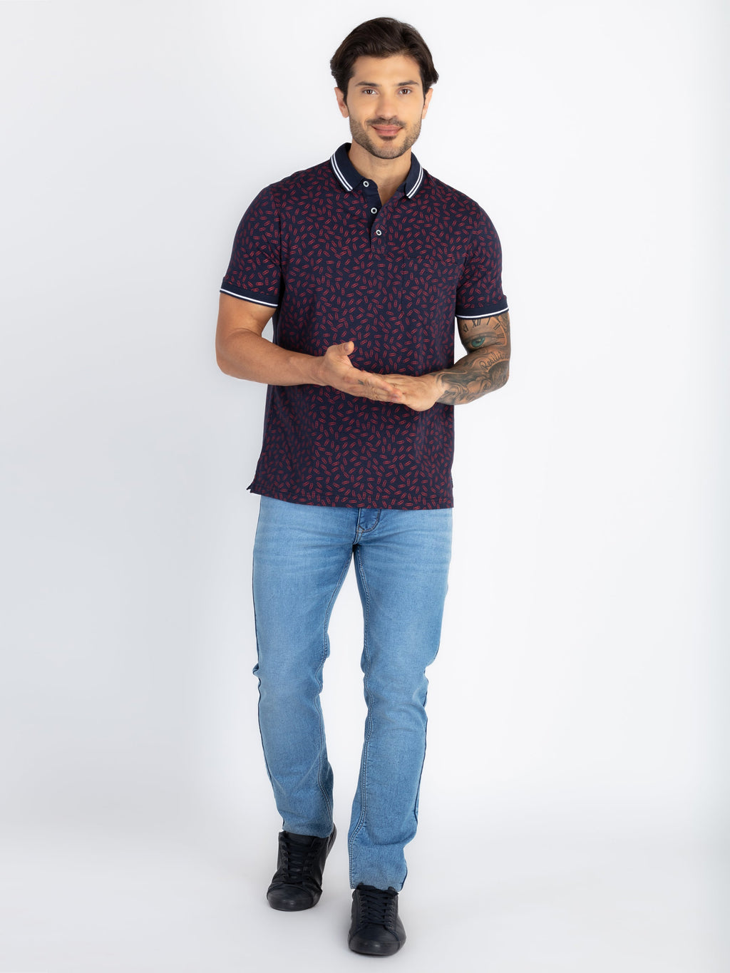 Mens All Over Printed Polo T-Shirt