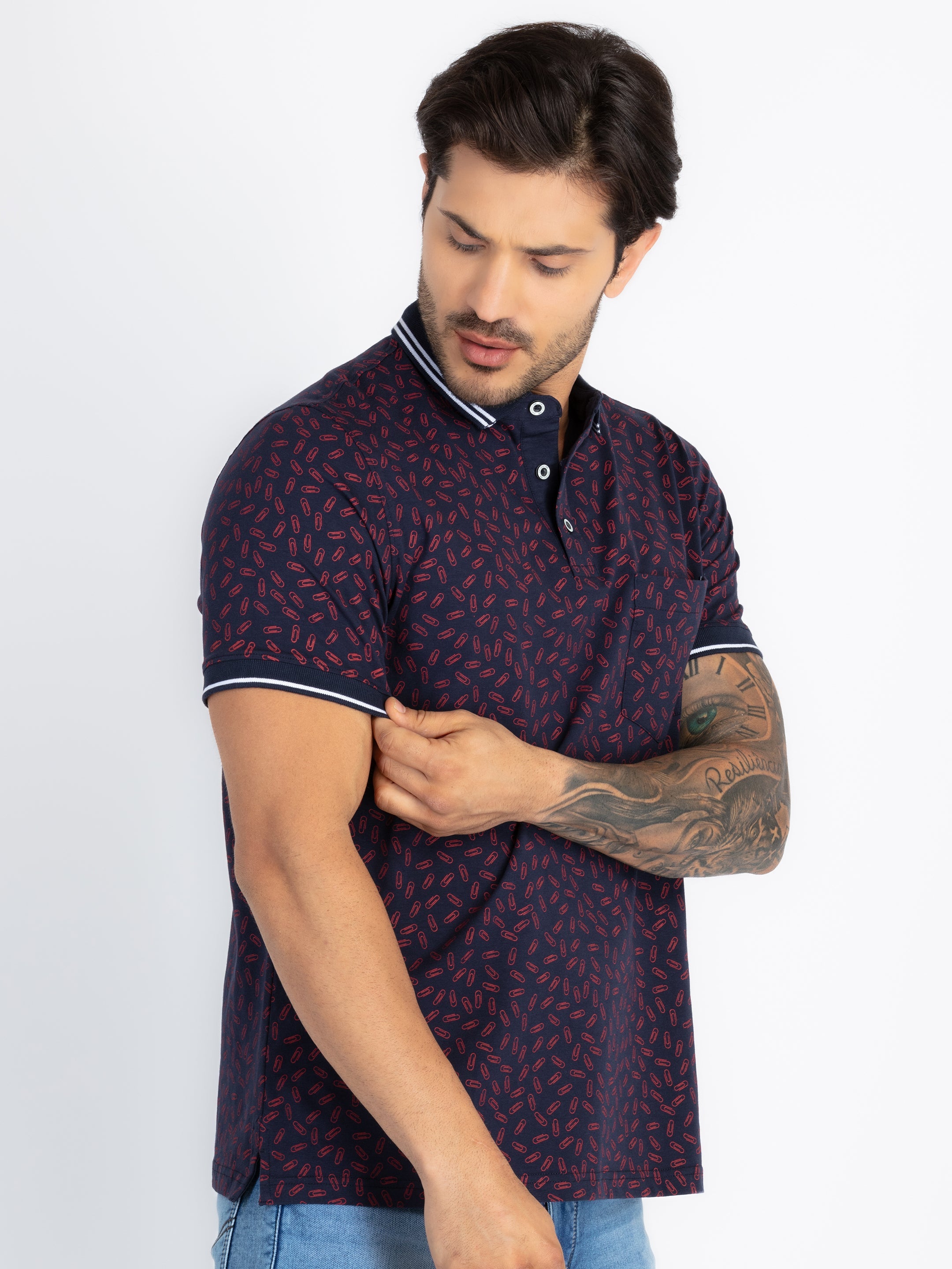 Mens All Over Printed Polo T-Shirt