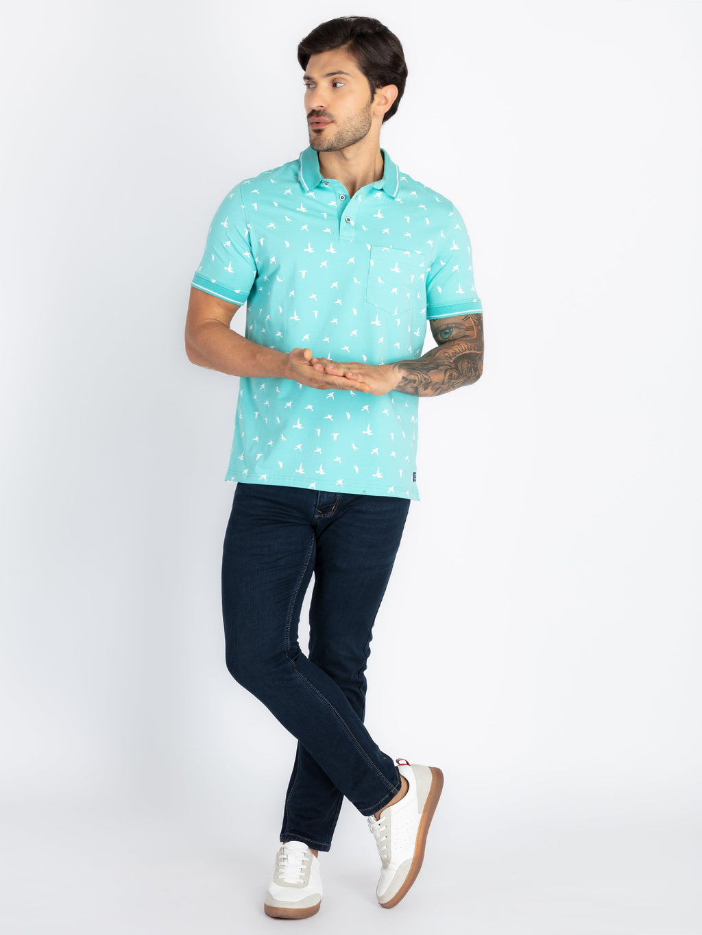 Mens All Over Printed Polo T-Shirt
