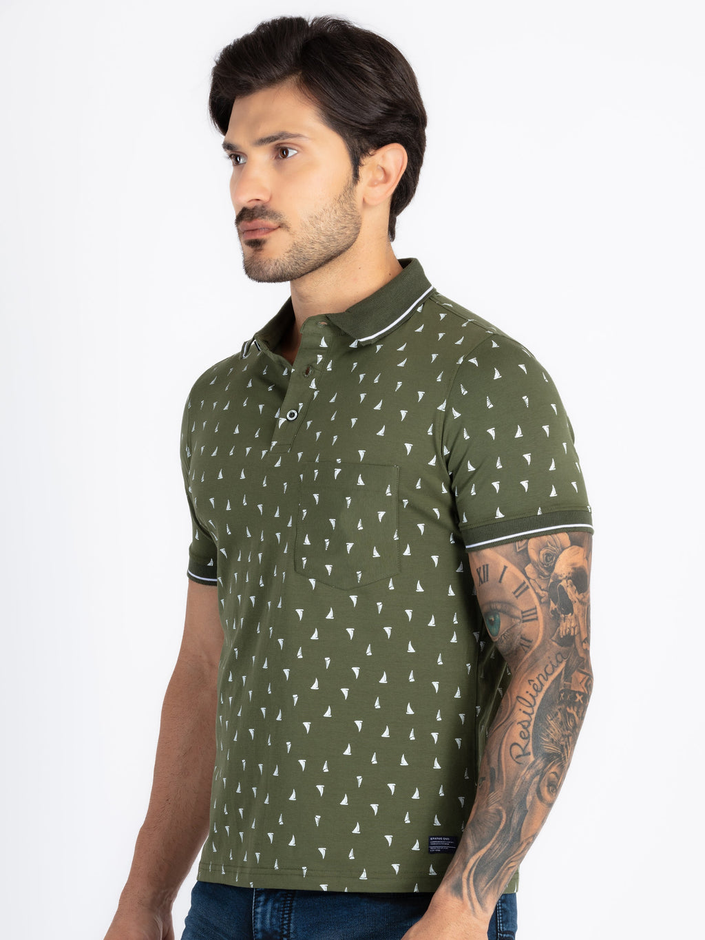 Mens All Over Printed Polo T-Shirt