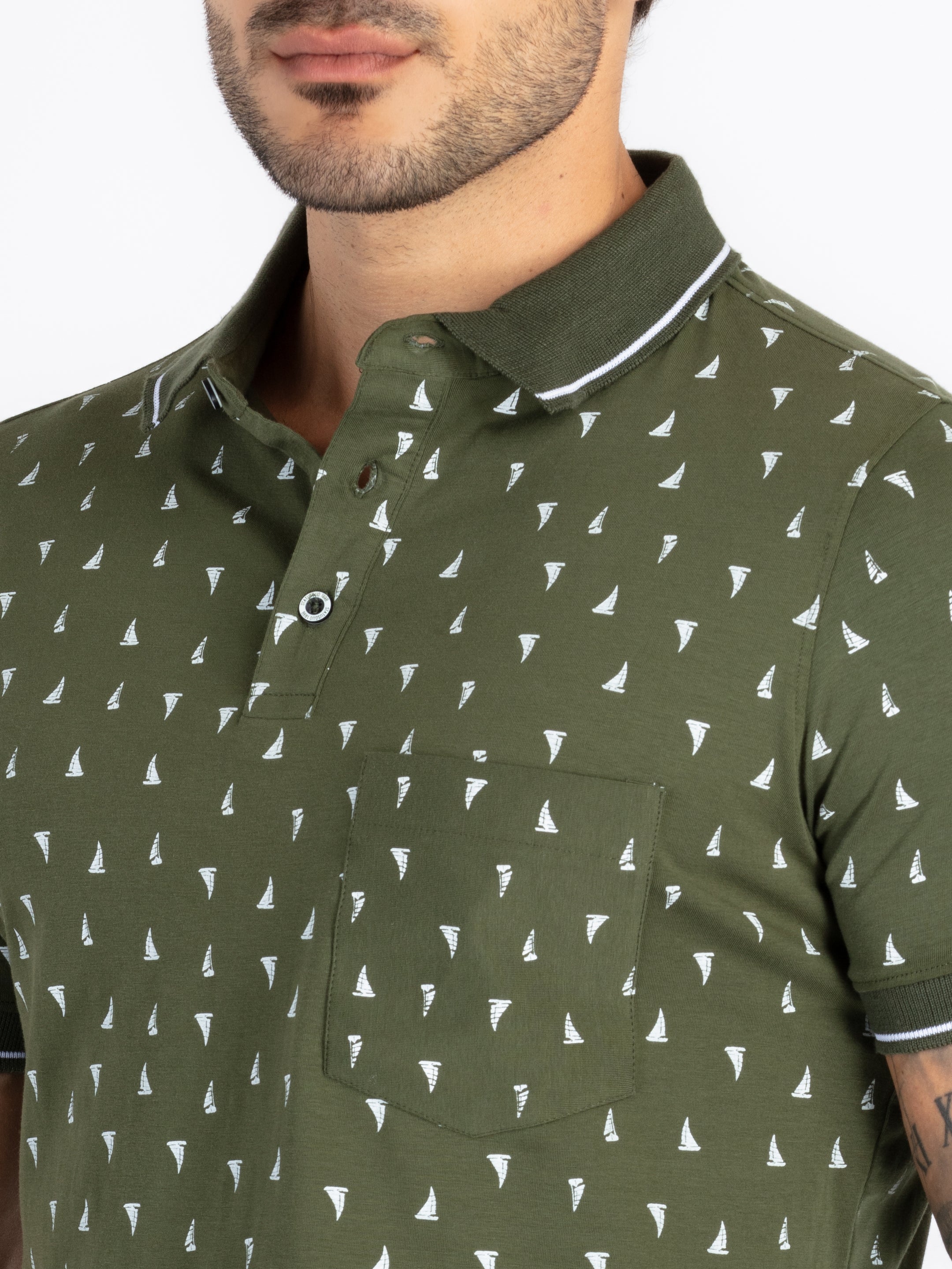 Mens All Over Printed Polo T-Shirt