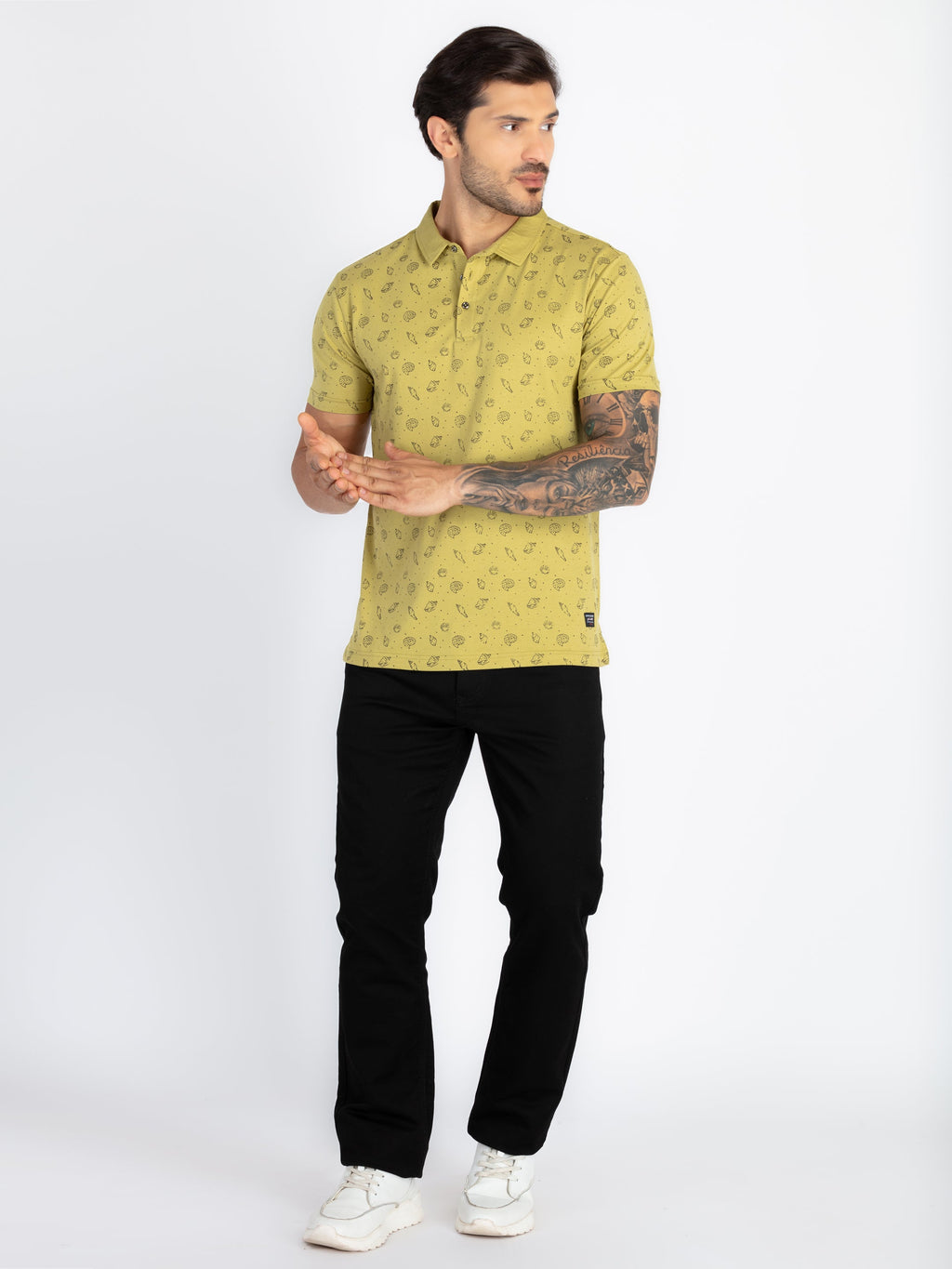Mens All Over Printed Polo T-Shirt