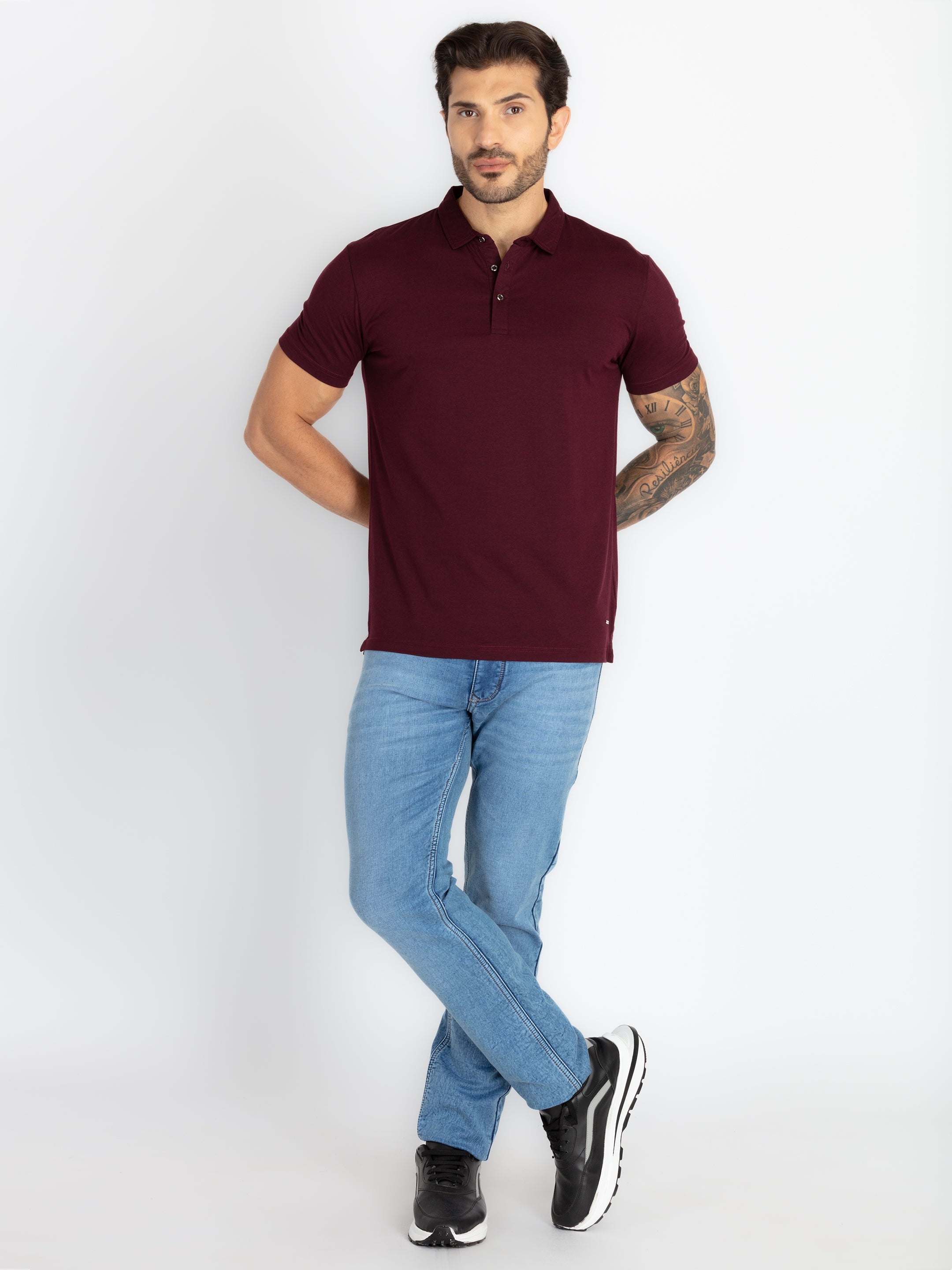 Mens Solid Polo T-Shirt