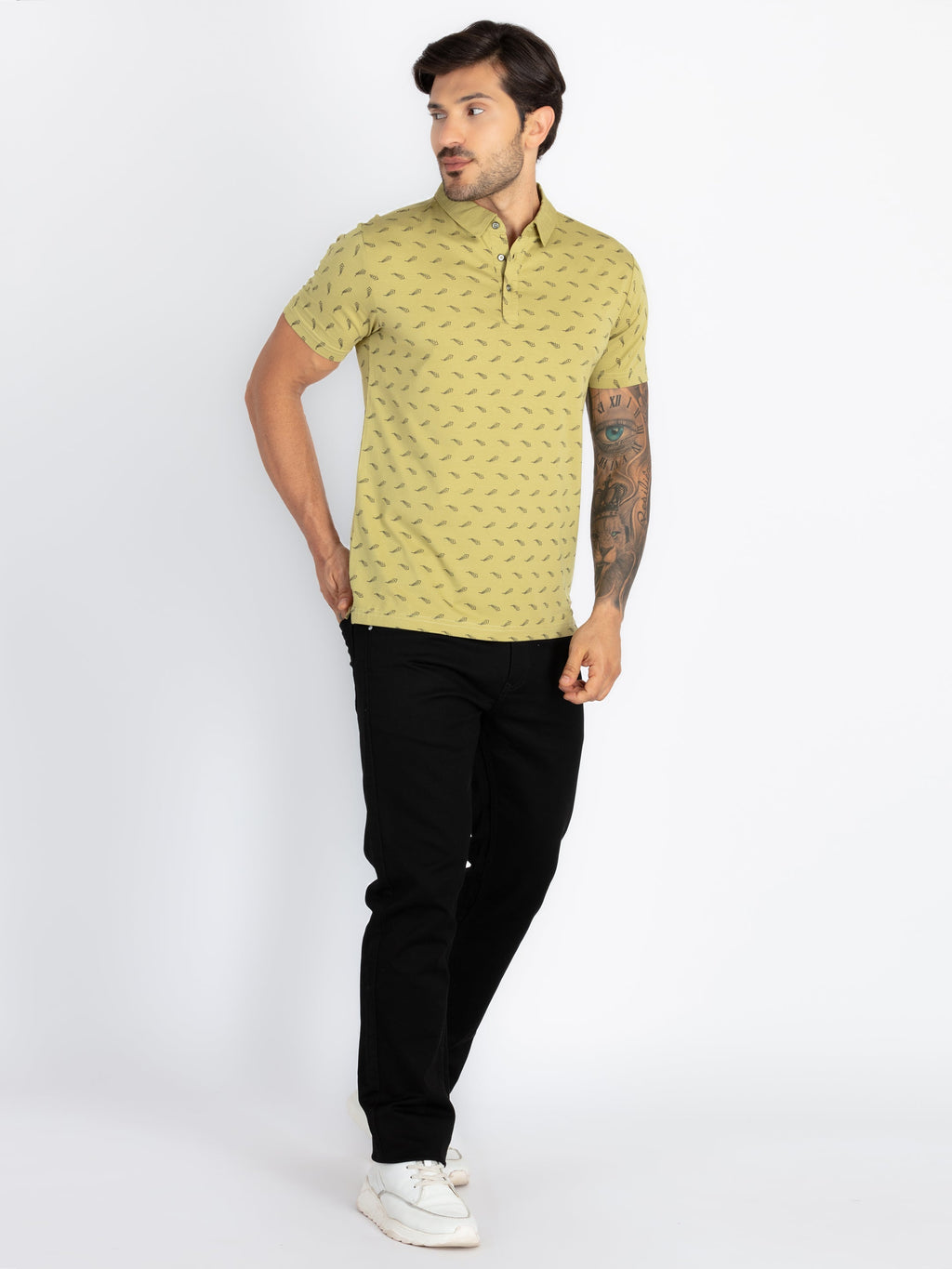 Mens All Over Printed Polo T-Shirt