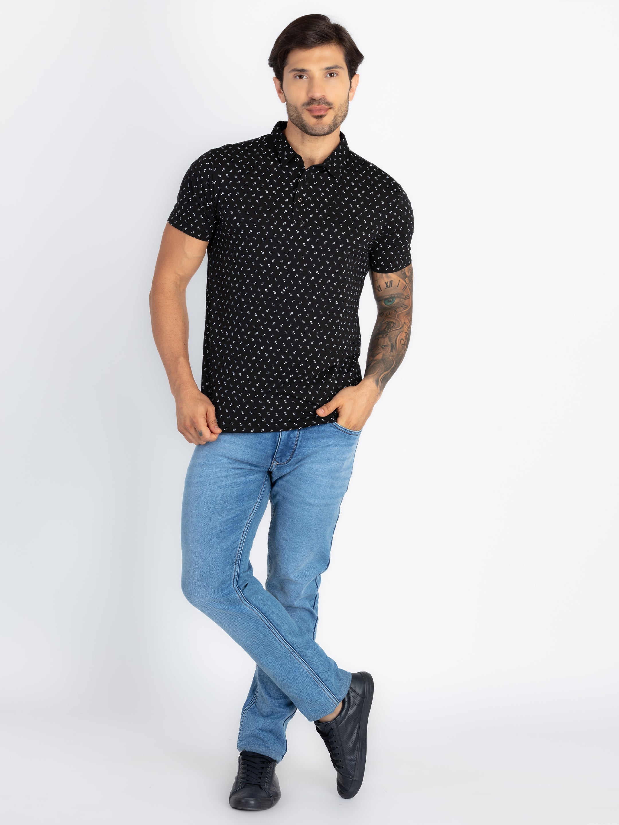 Mens All Over Printed Polo T-Shirt