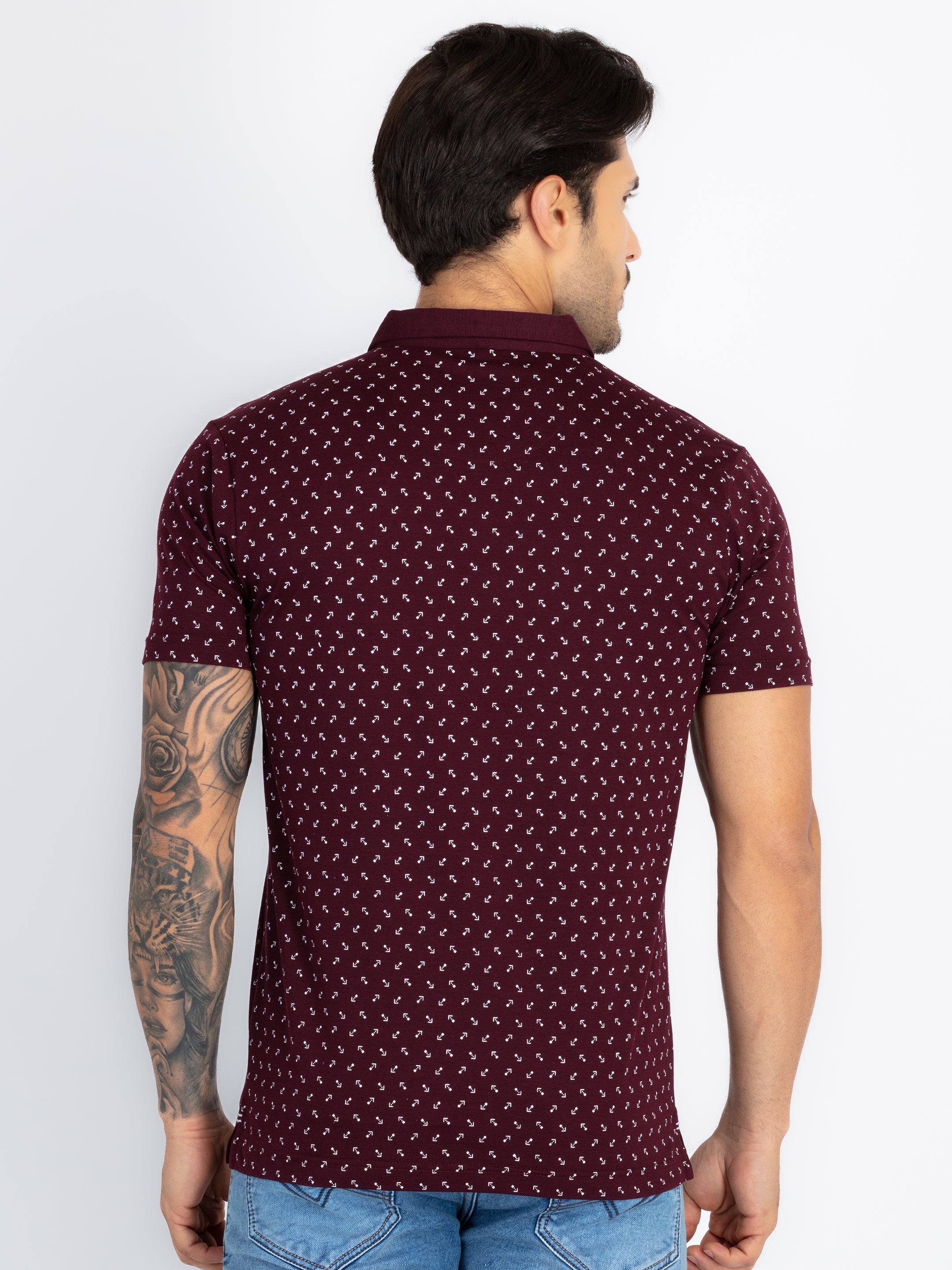 Mens All Over Printed Polo T-Shirt