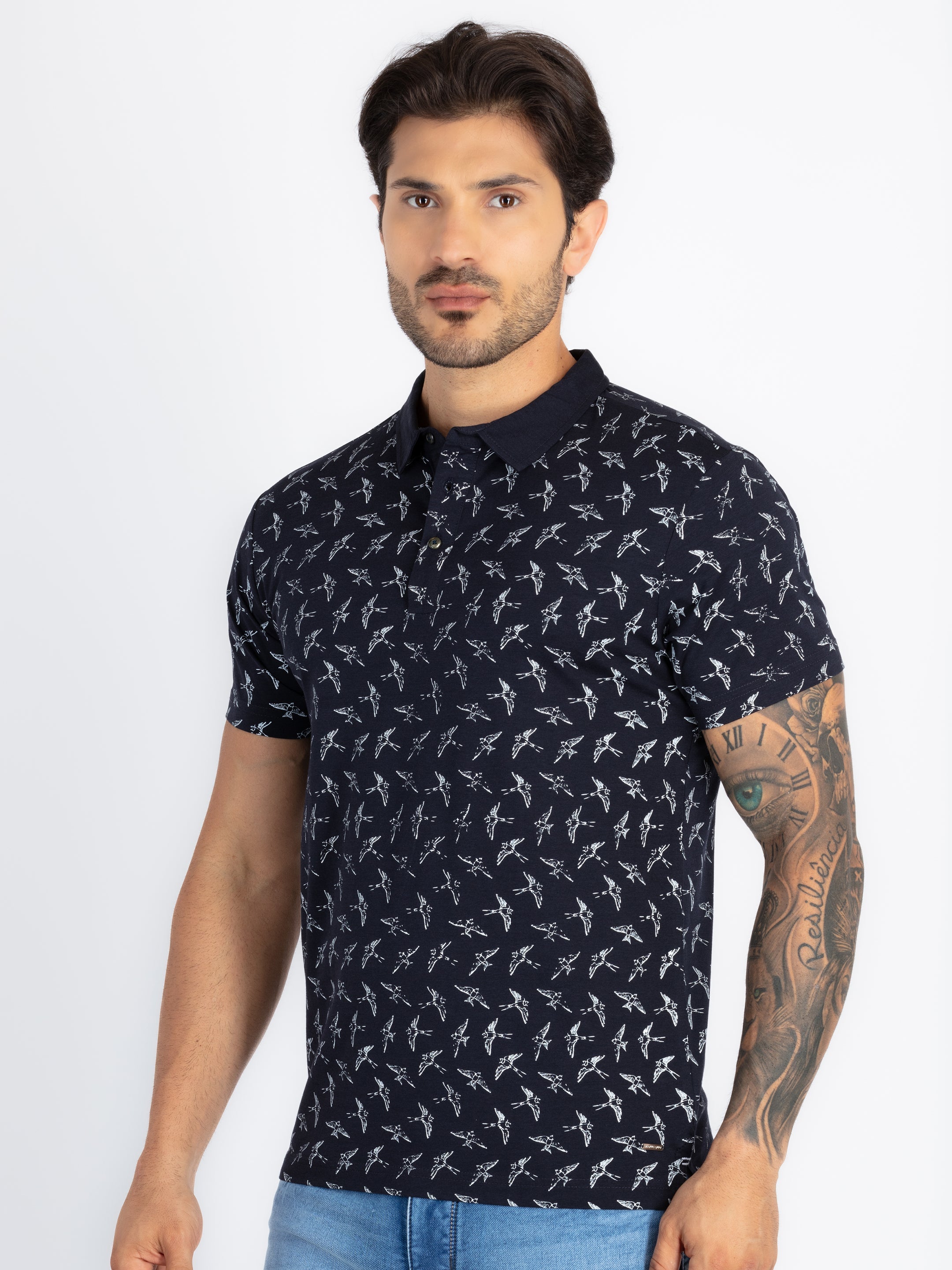 Men's All Over Printed Polo T-Shirt