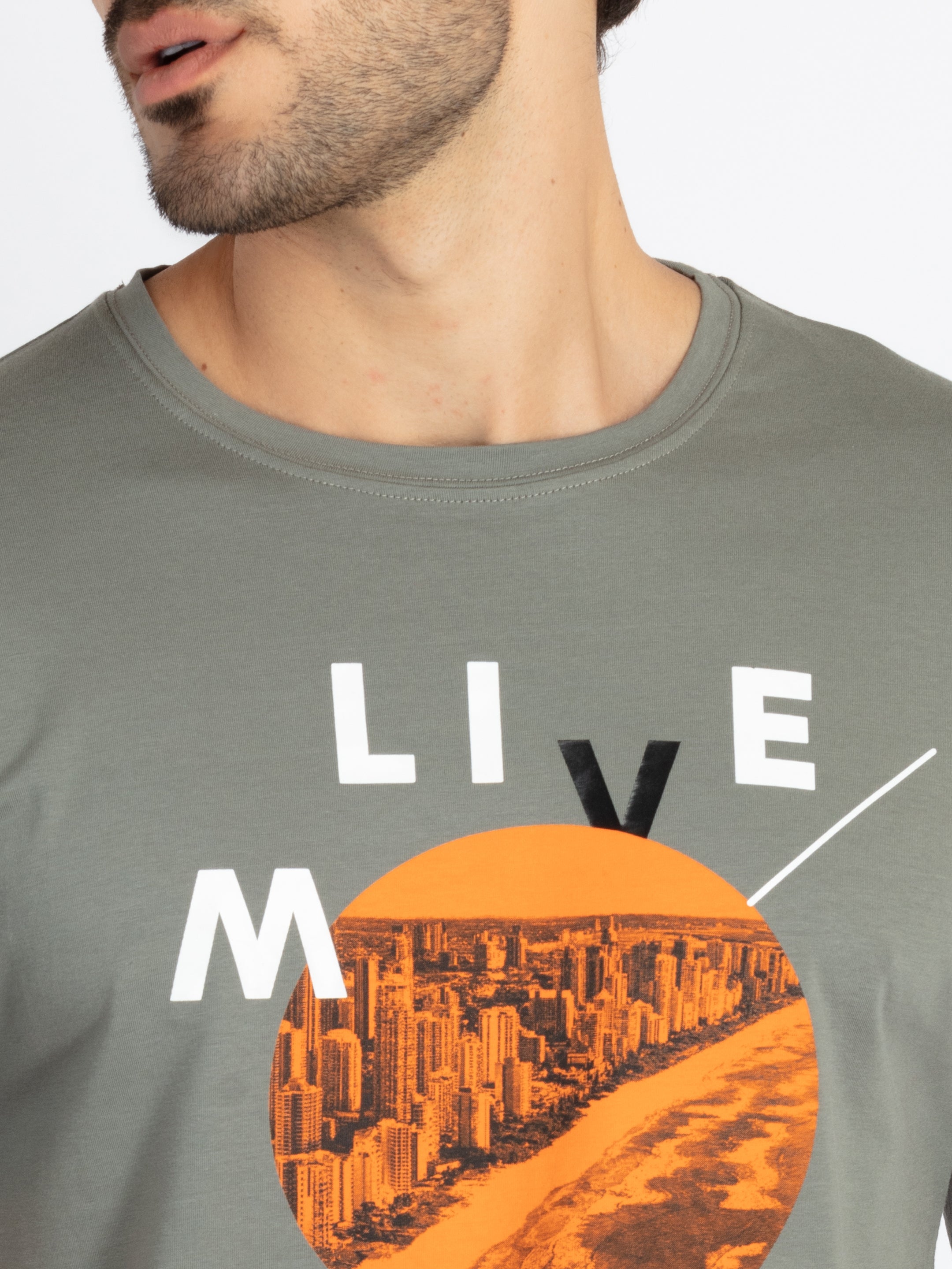 Mens Printed Round Neck T-Shirt
