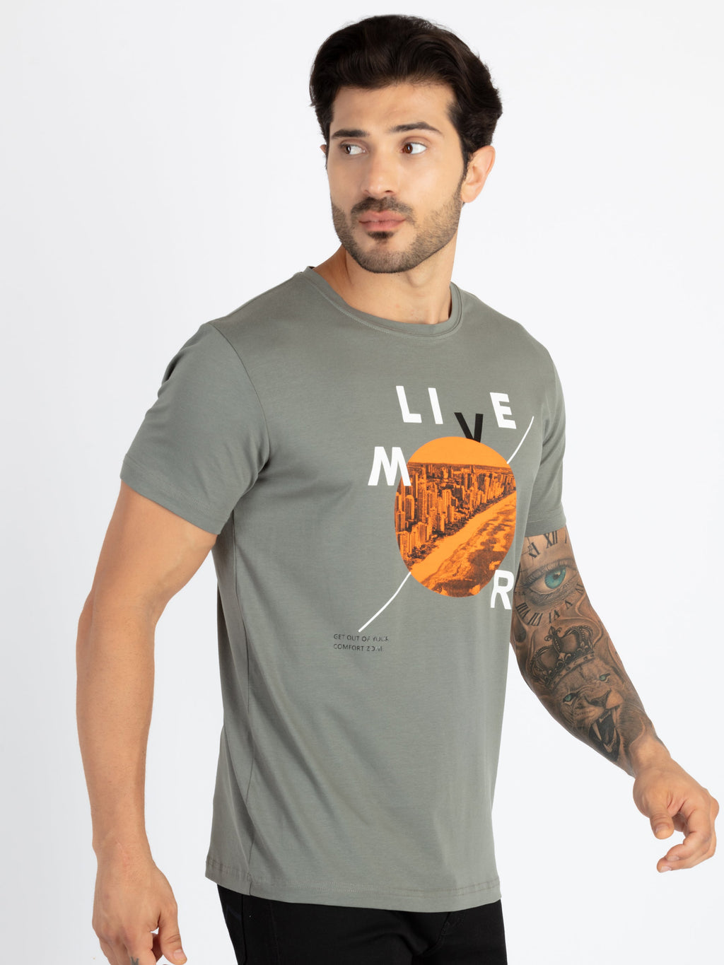 Mens Printed Round Neck T-Shirt