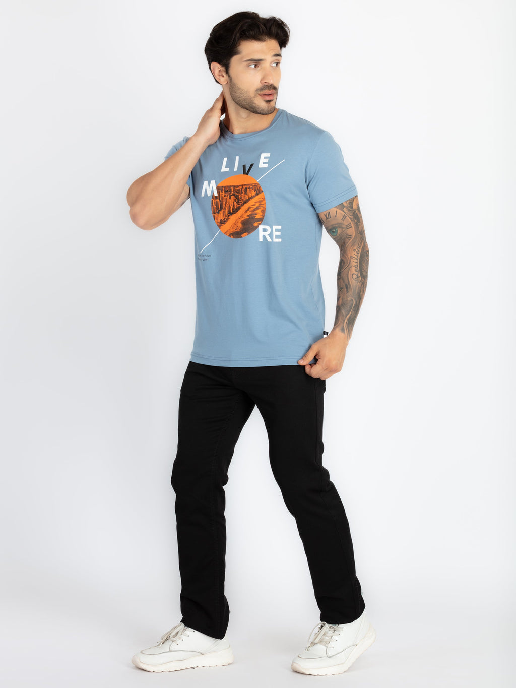 Mens Printed Round Neck T-Shirt