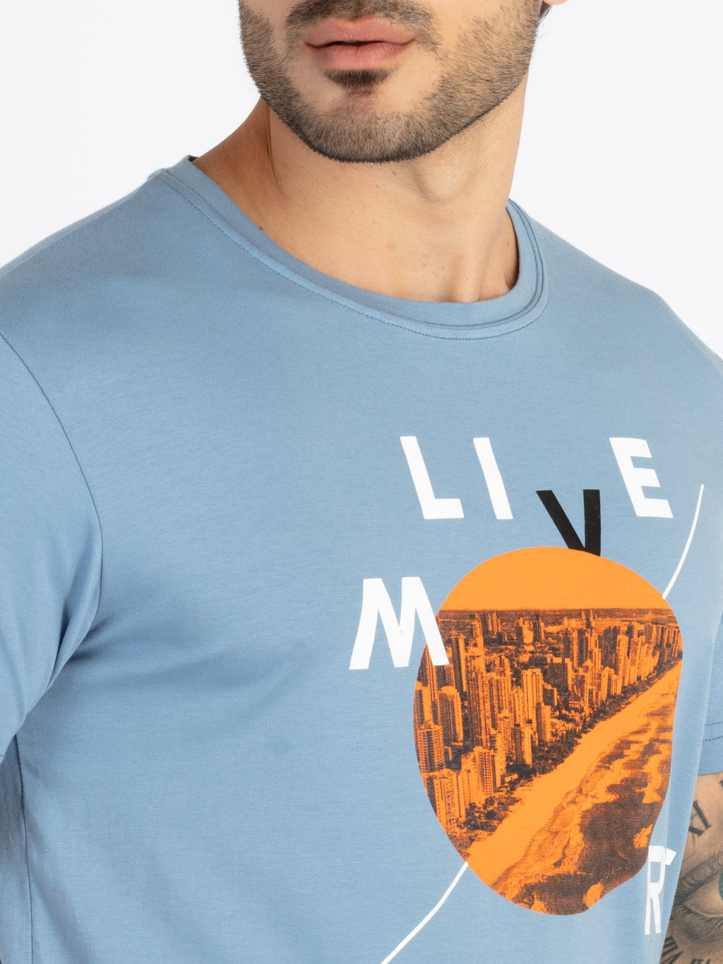 Mens Printed Round Neck T-Shirt