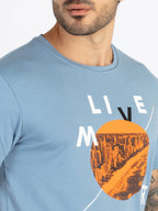 Mens Printed Round Neck T-Shirt