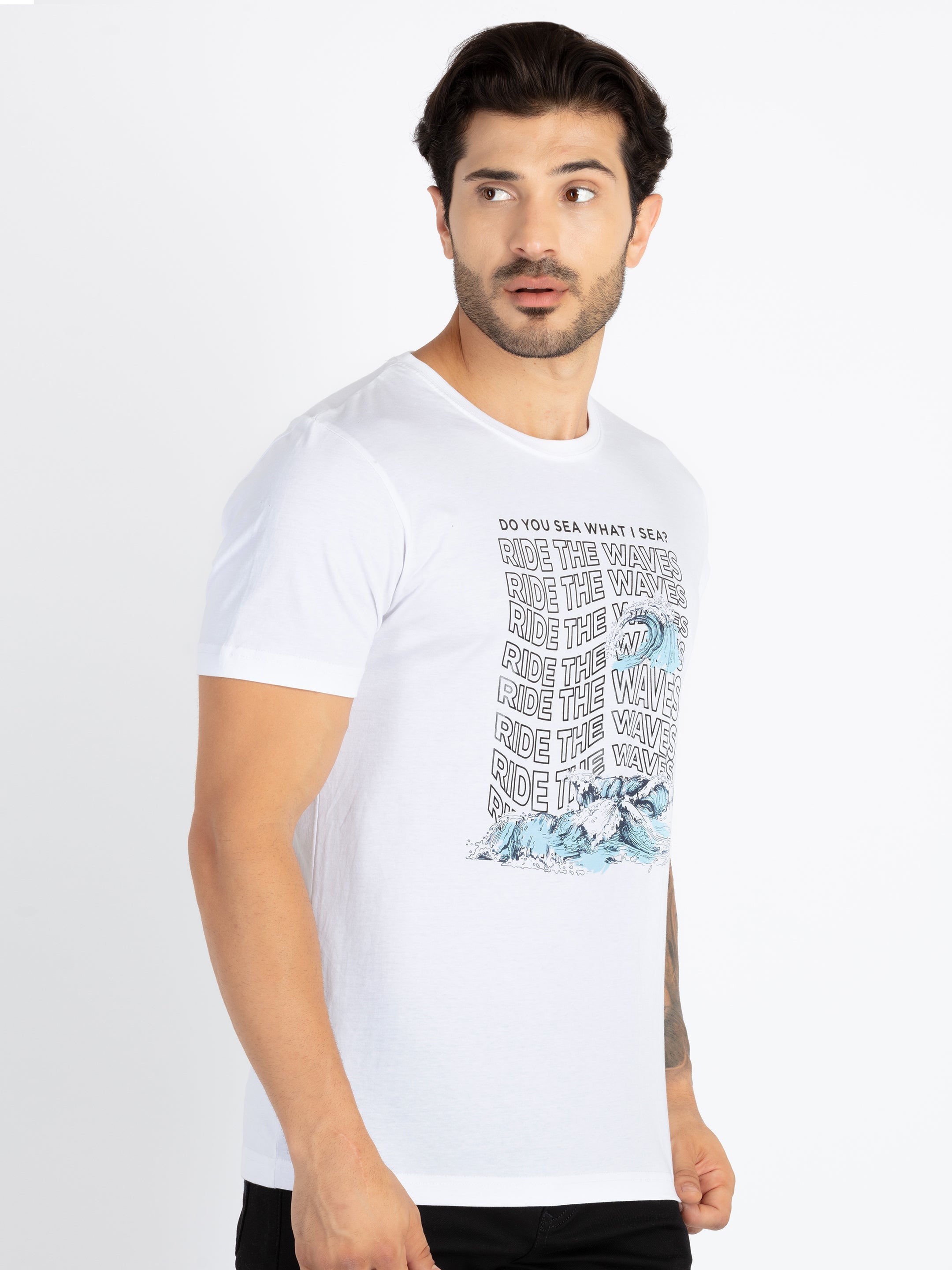 Mens Printed Round Neck T-Shirt