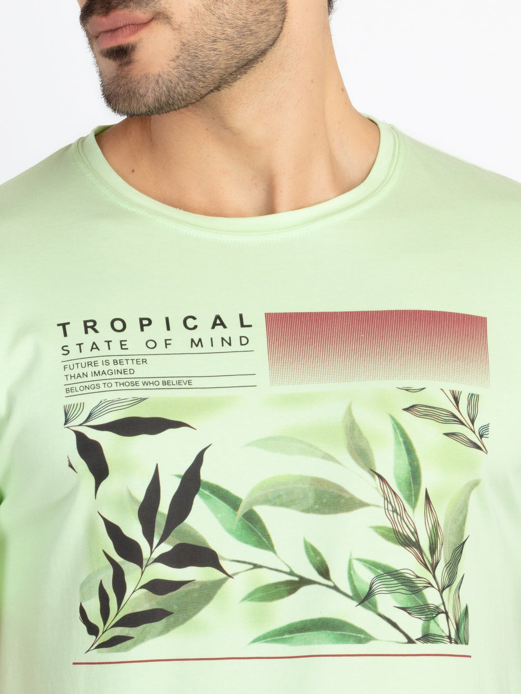 Mens Printed Round Neck T-Shirt