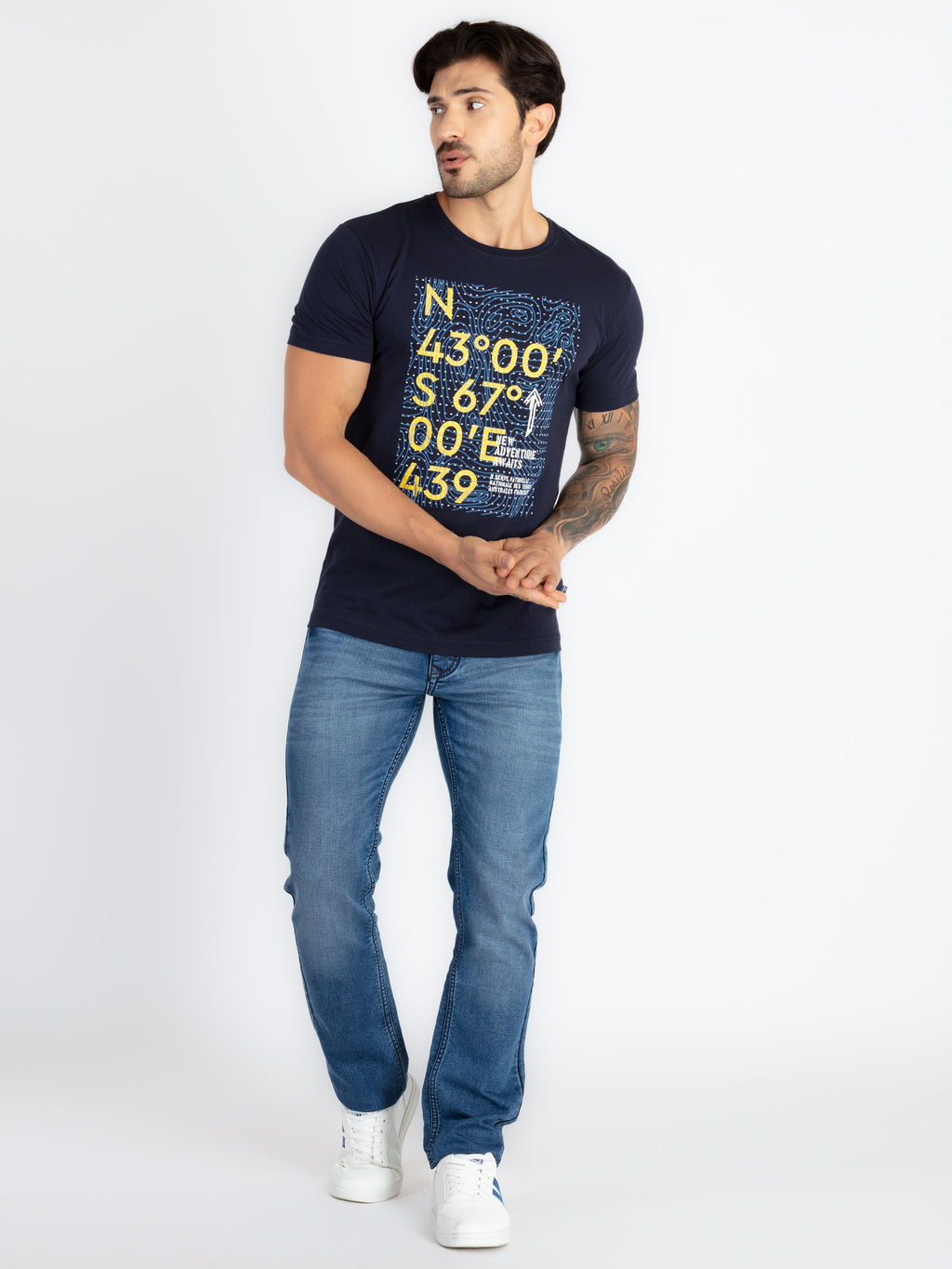 Mens Printed Round Neck T-Shirt