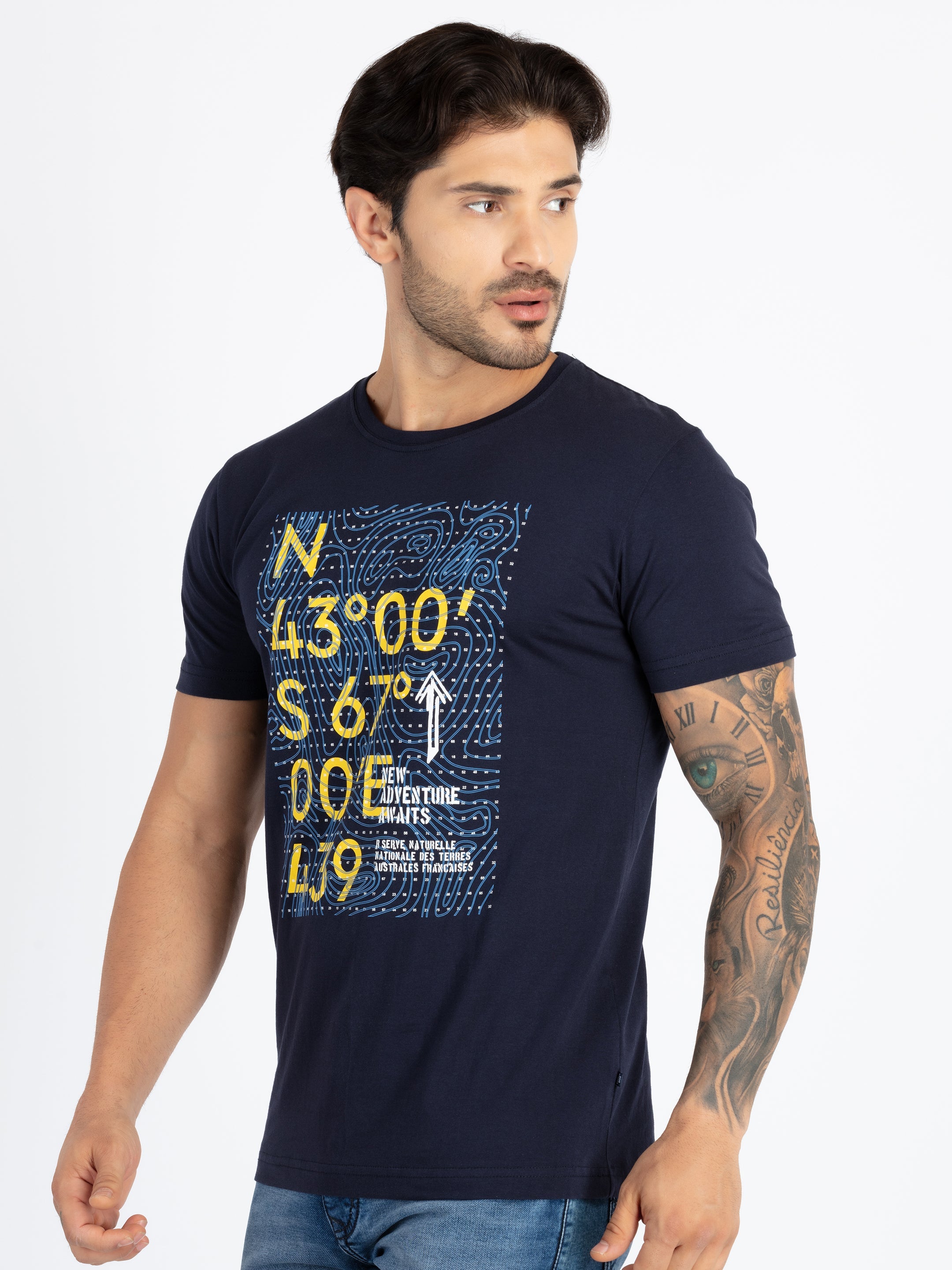 Mens Printed Round Neck T-Shirt