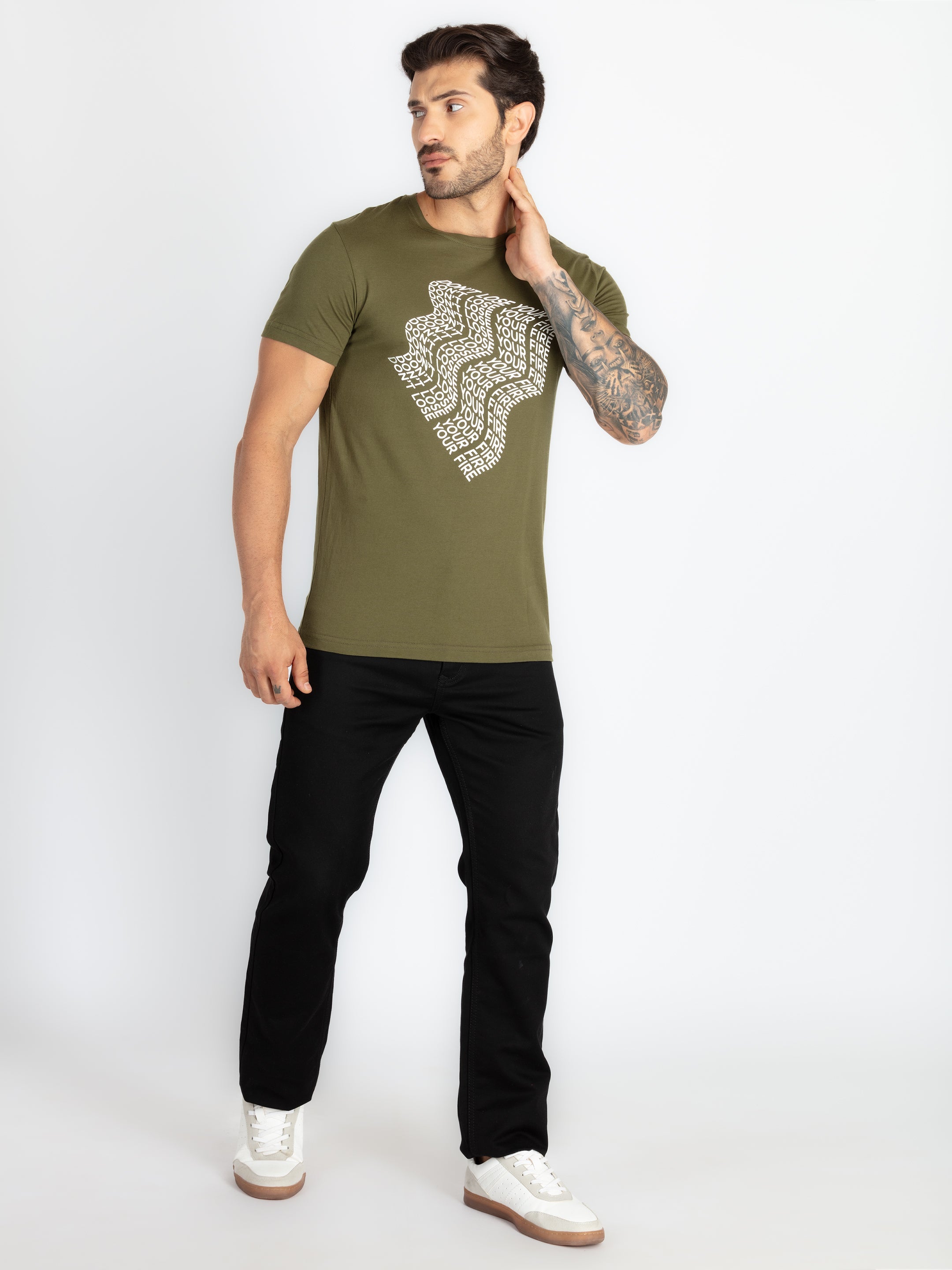 Mens Printed Round Neck T-Shirt
