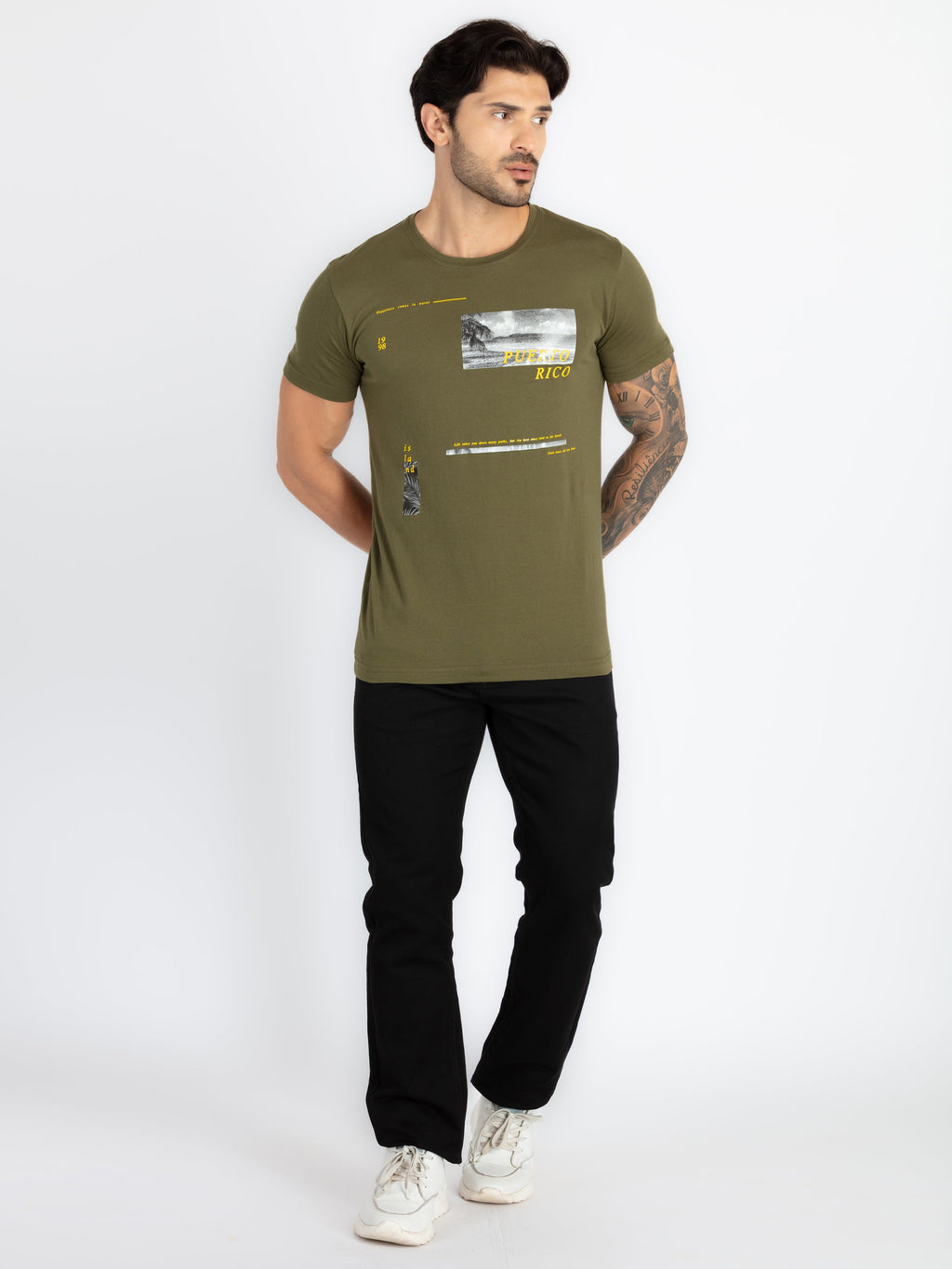 Mens Printed Round Neck T-Shirt
