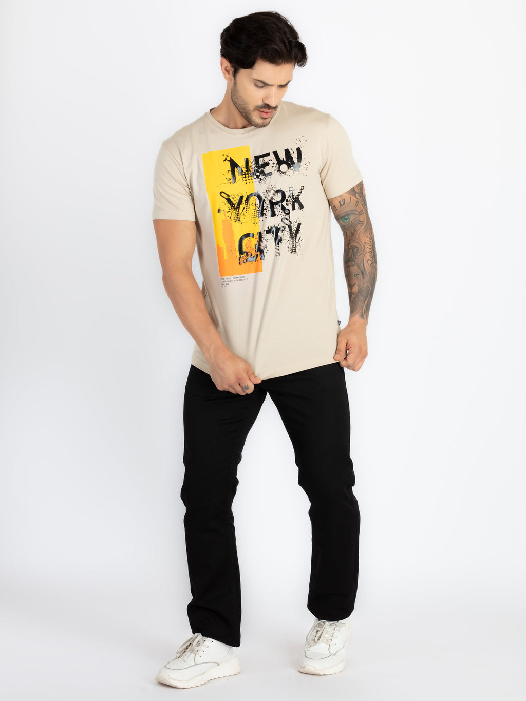 Mens Printed Round Neck T-Shirt