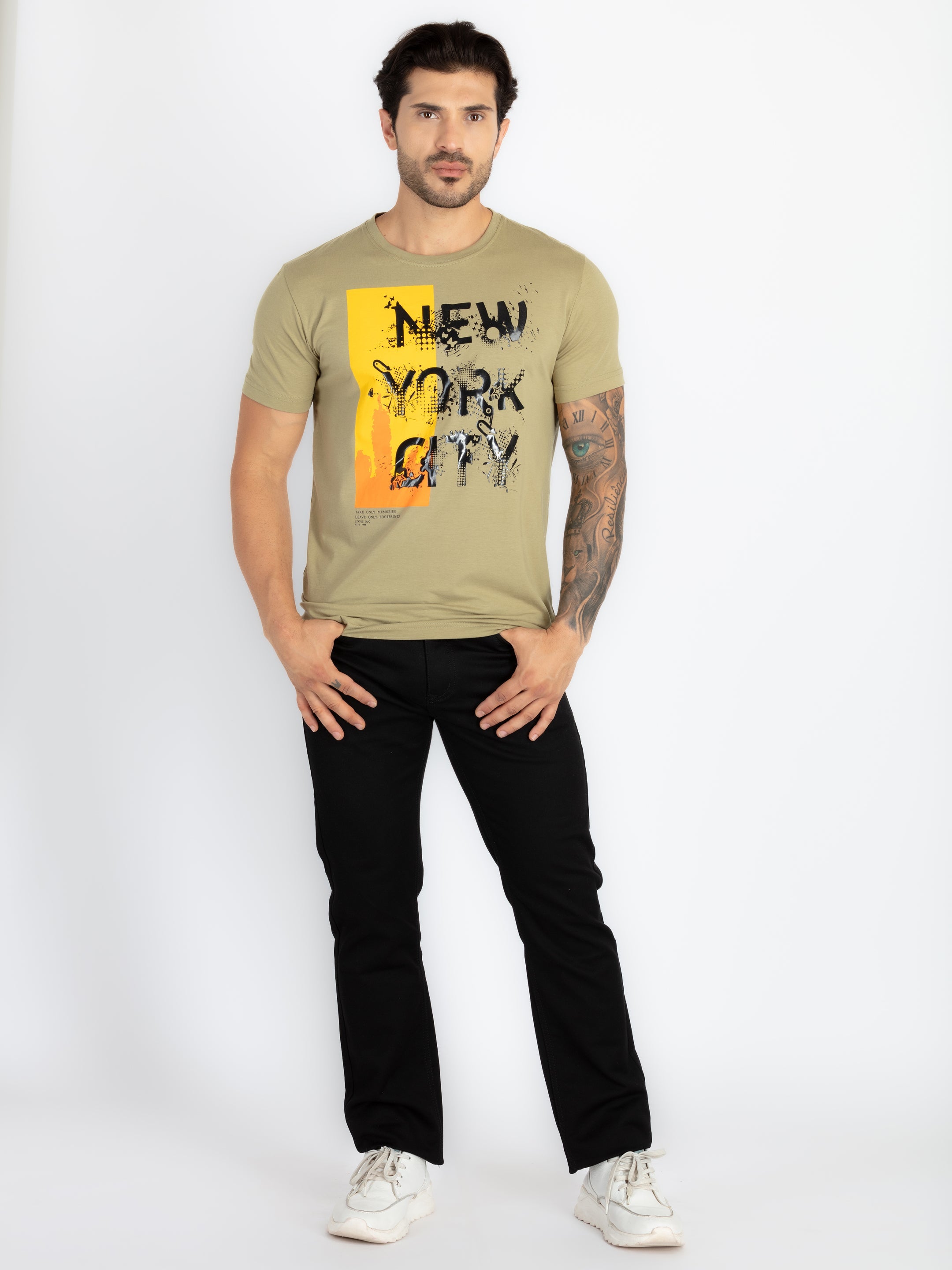 Mens Printed Round Neck T-Shirt