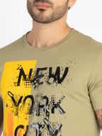 Mens Printed Round Neck T-Shirt