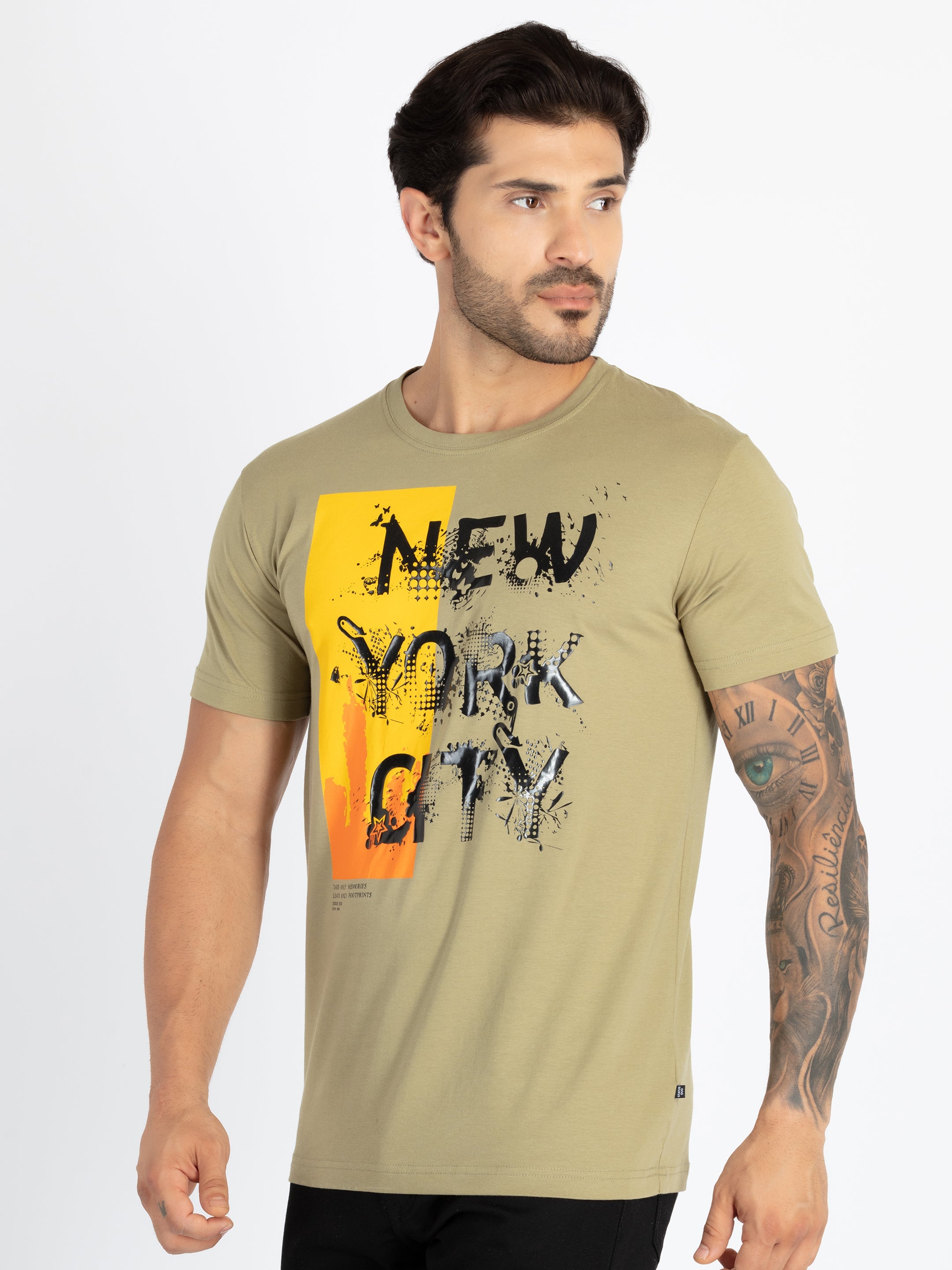 Mens Printed Round Neck T-Shirt