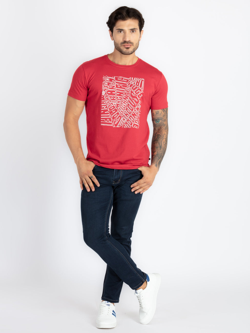Mens Printed Round Neck T-Shirt