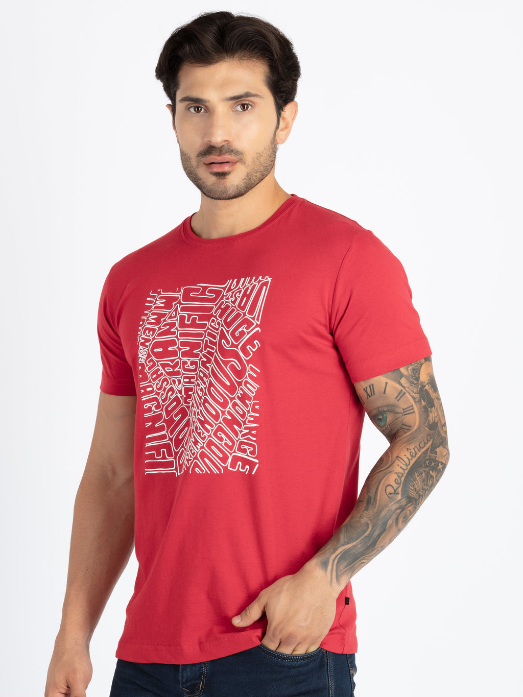 Mens Printed Round Neck T-Shirt