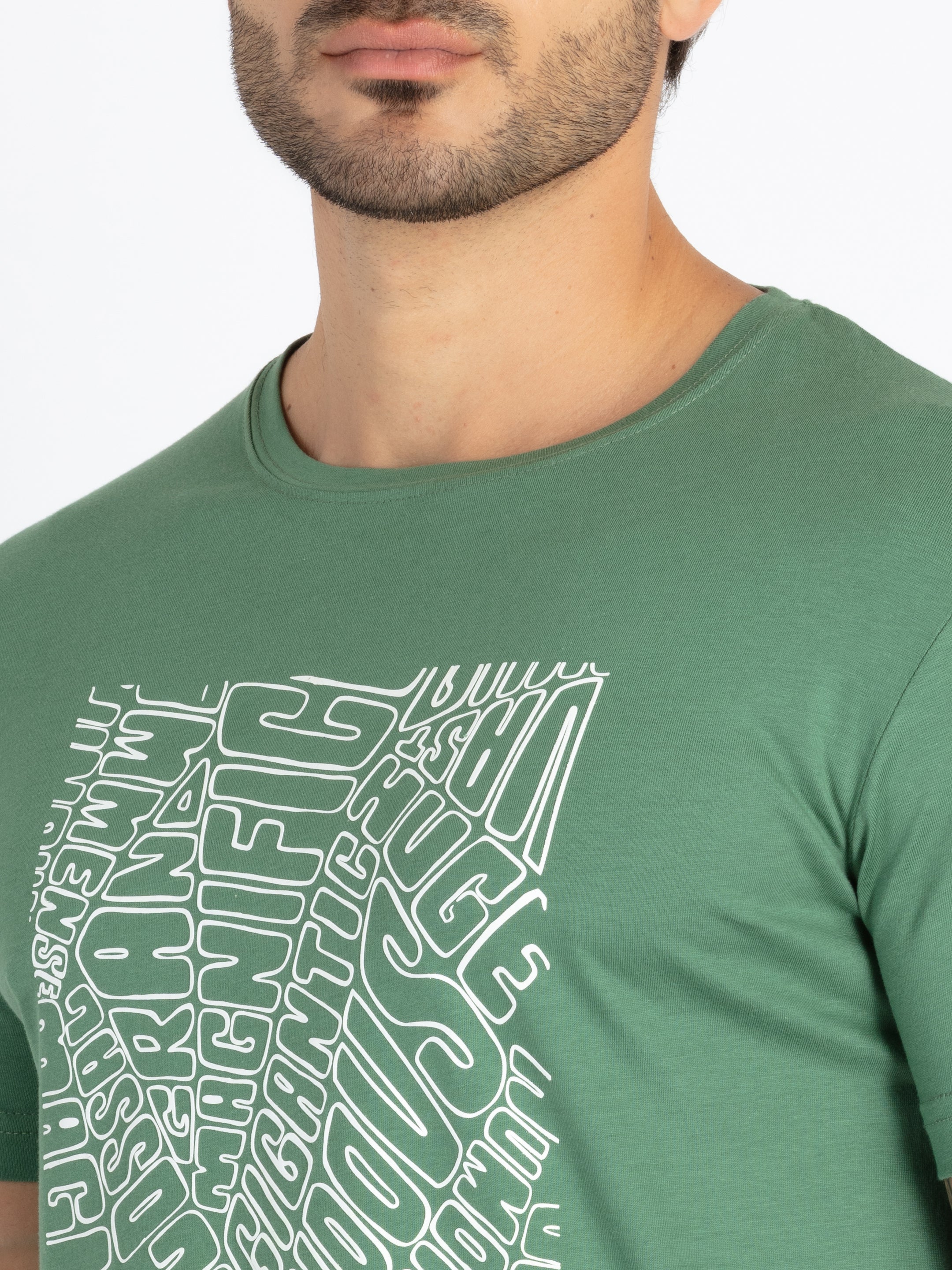 Mens Printed Round Neck T-Shirt