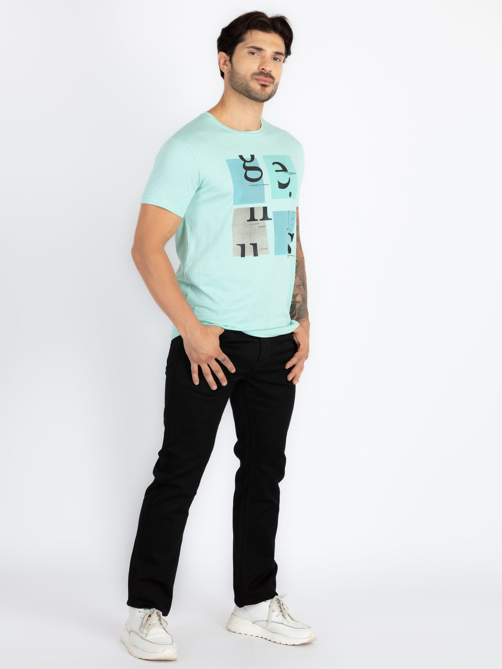 Mens Printed Round Neck T-Shirt