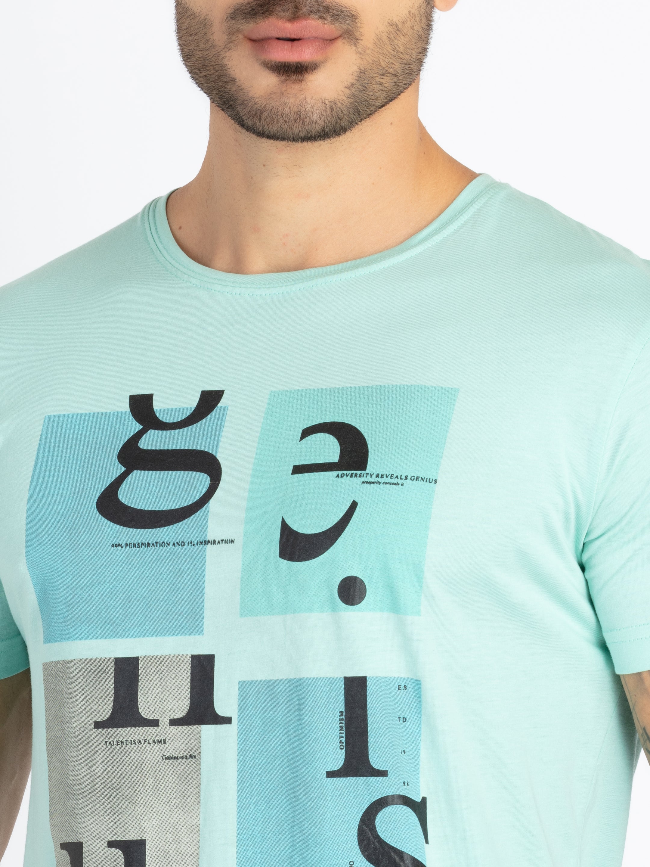 Mens Printed Round Neck T-Shirt