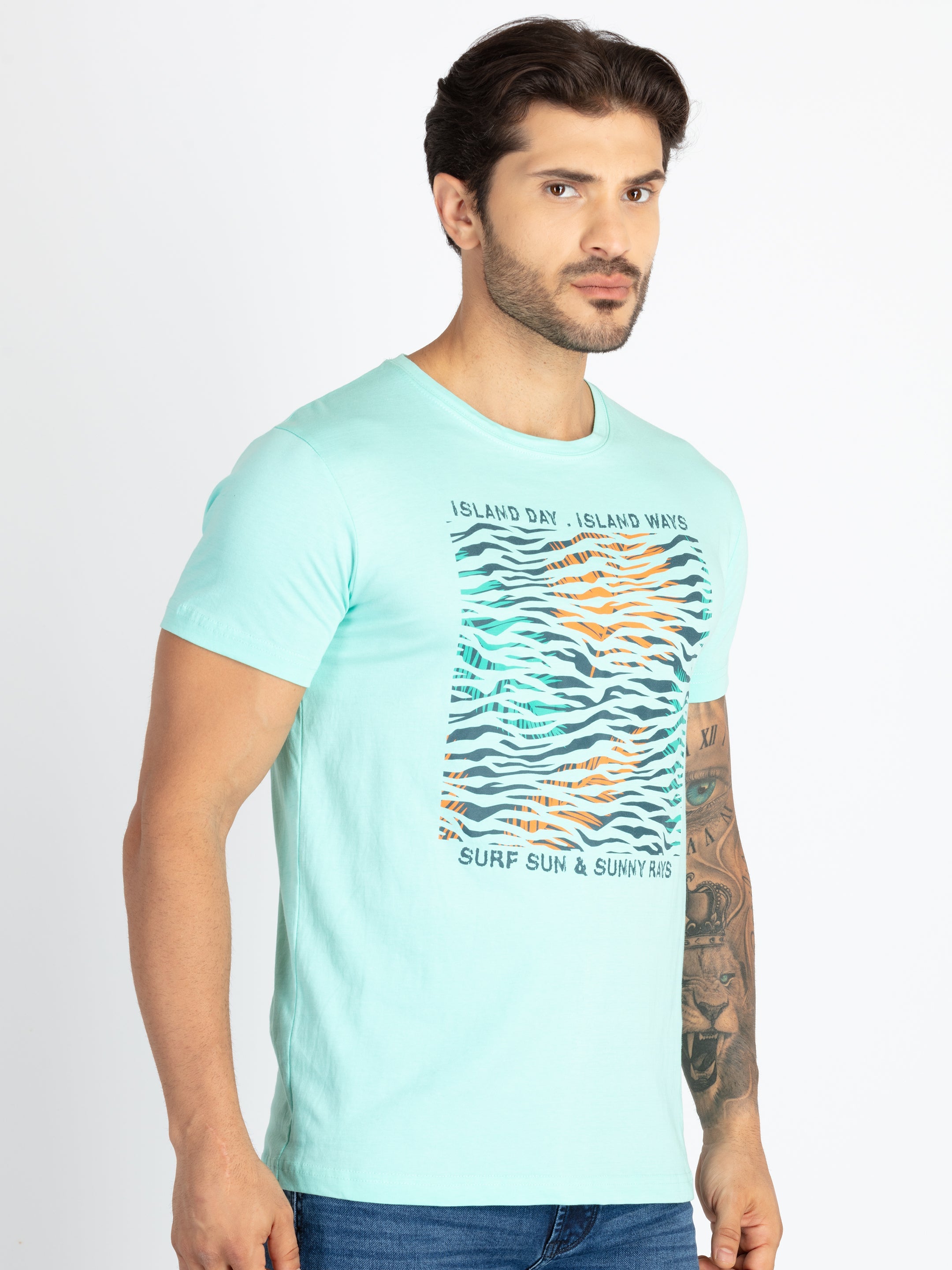 Mens Printed Round Neck T-Shirt Secondary image