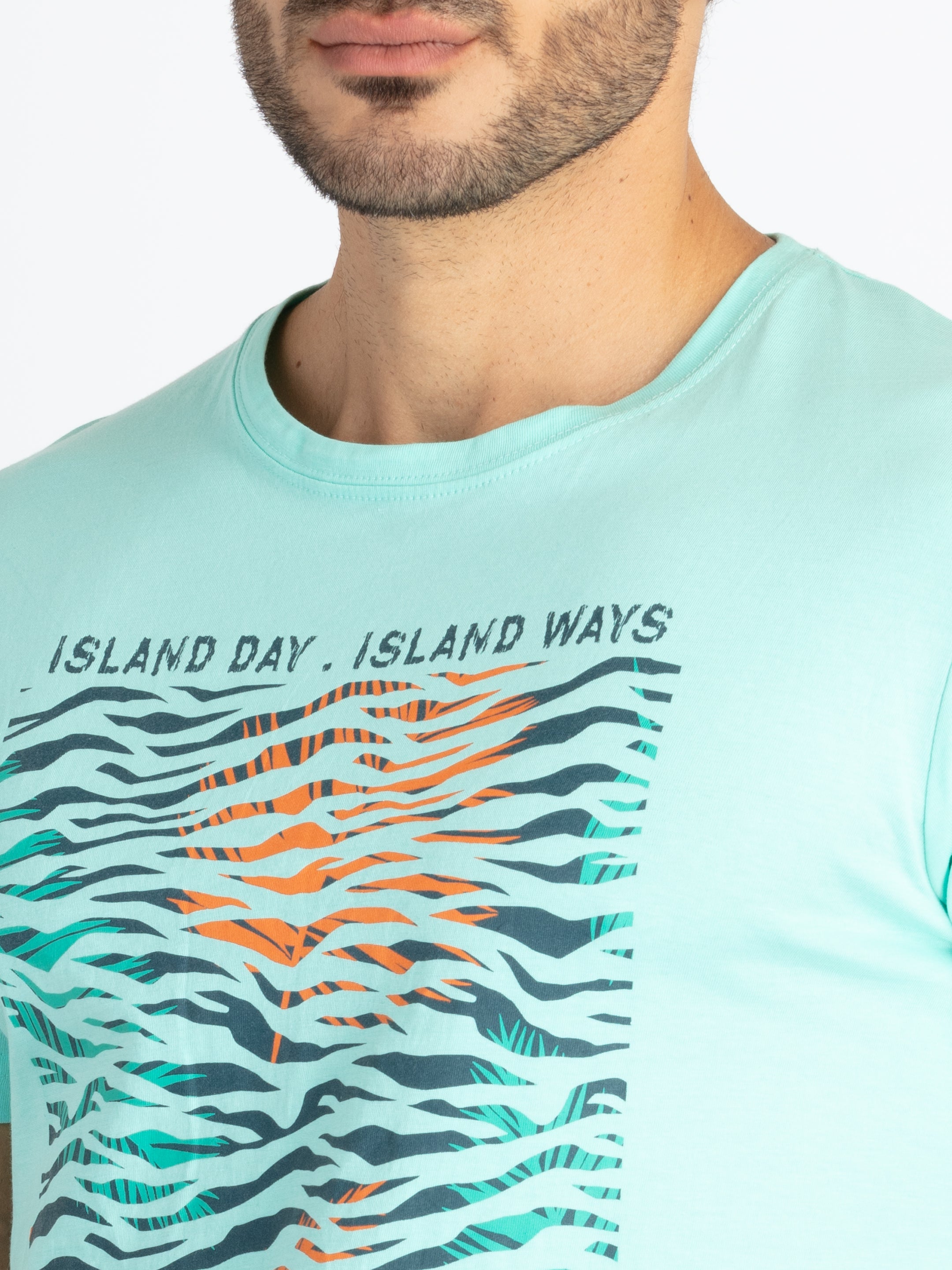 Mens Printed Round Neck T-Shirt